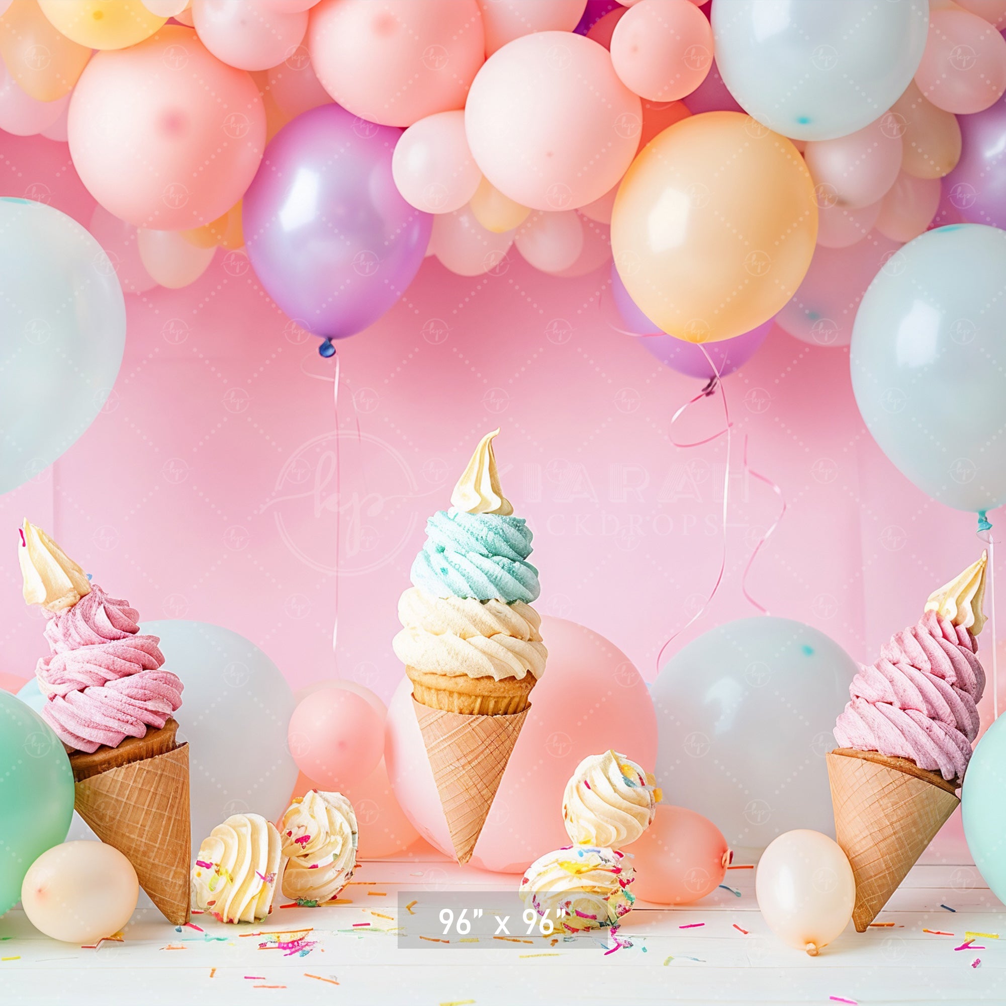Ice Cream Cone Party Backdrop