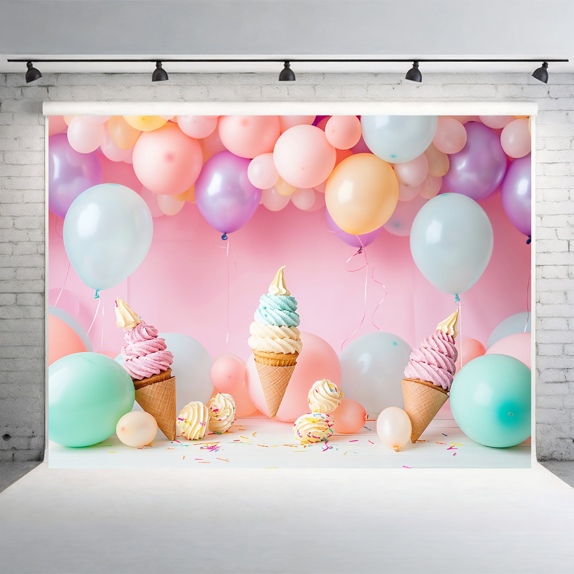 Ice Cream Cone Party Backdrop
