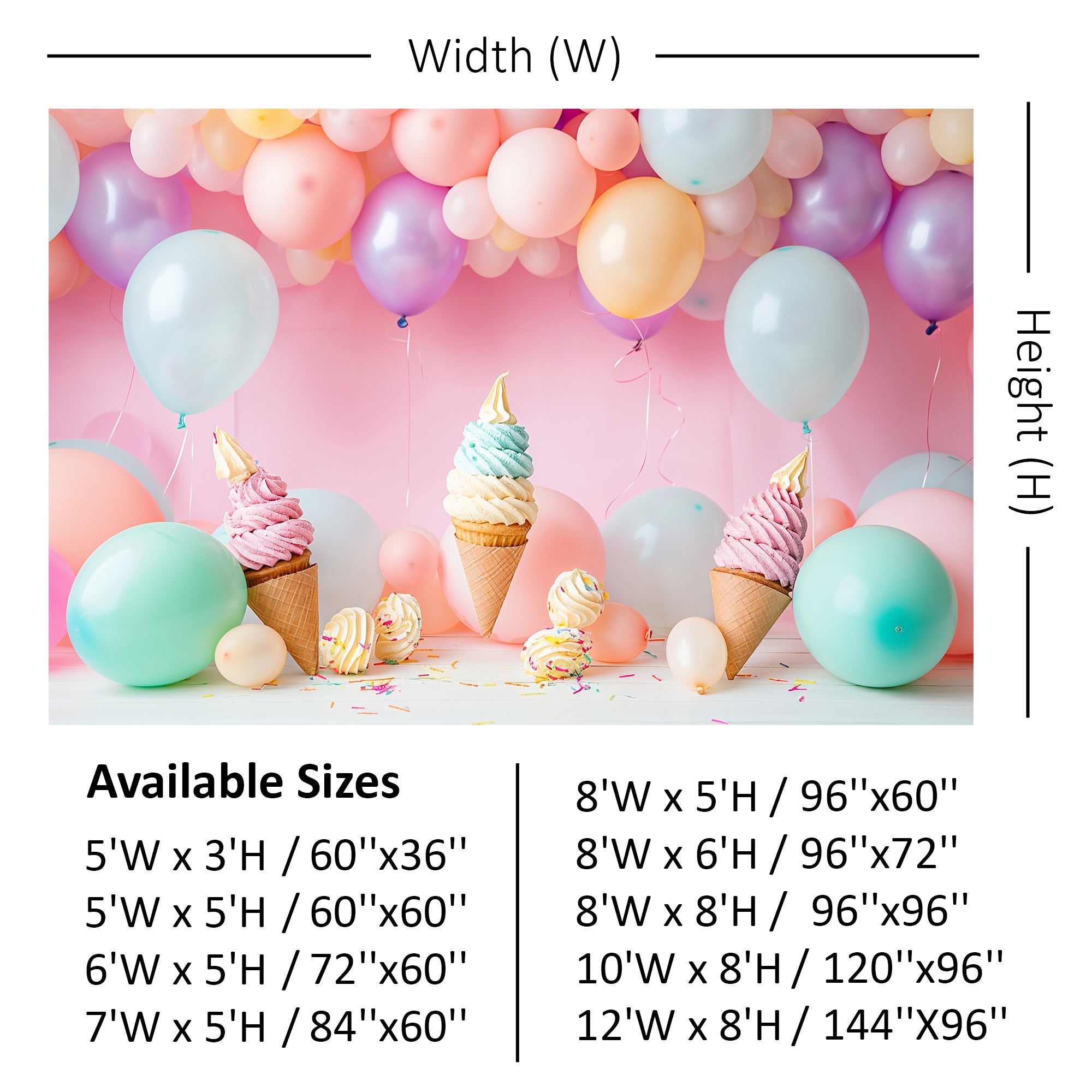 Ice Cream Cone Party Backdrop
