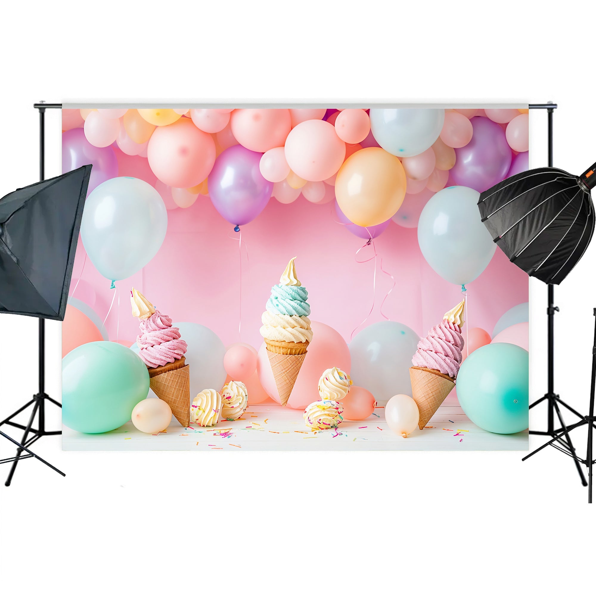 Ice Cream Cone Party Backdrop