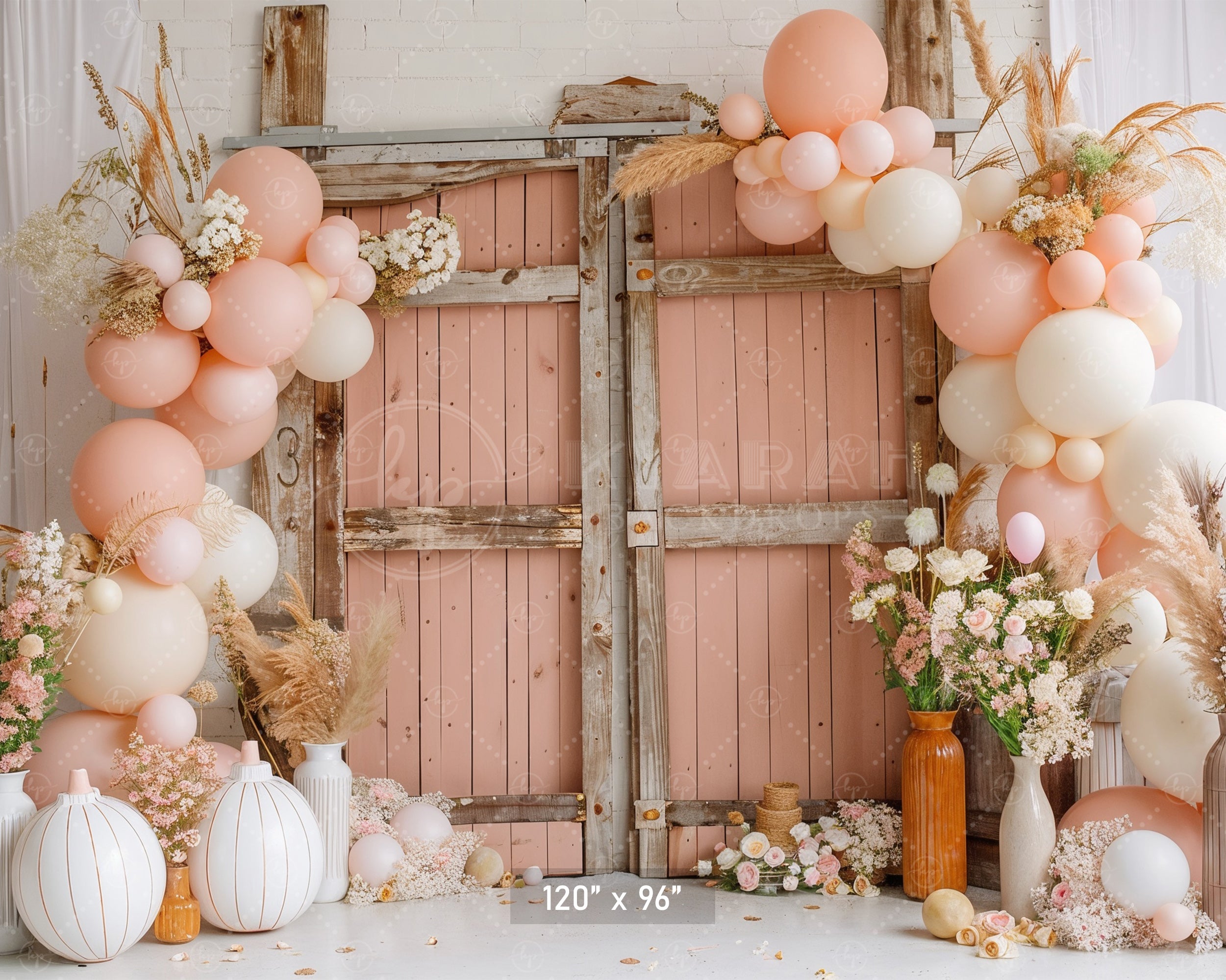 Boho Blush Rustic Door Backdrop