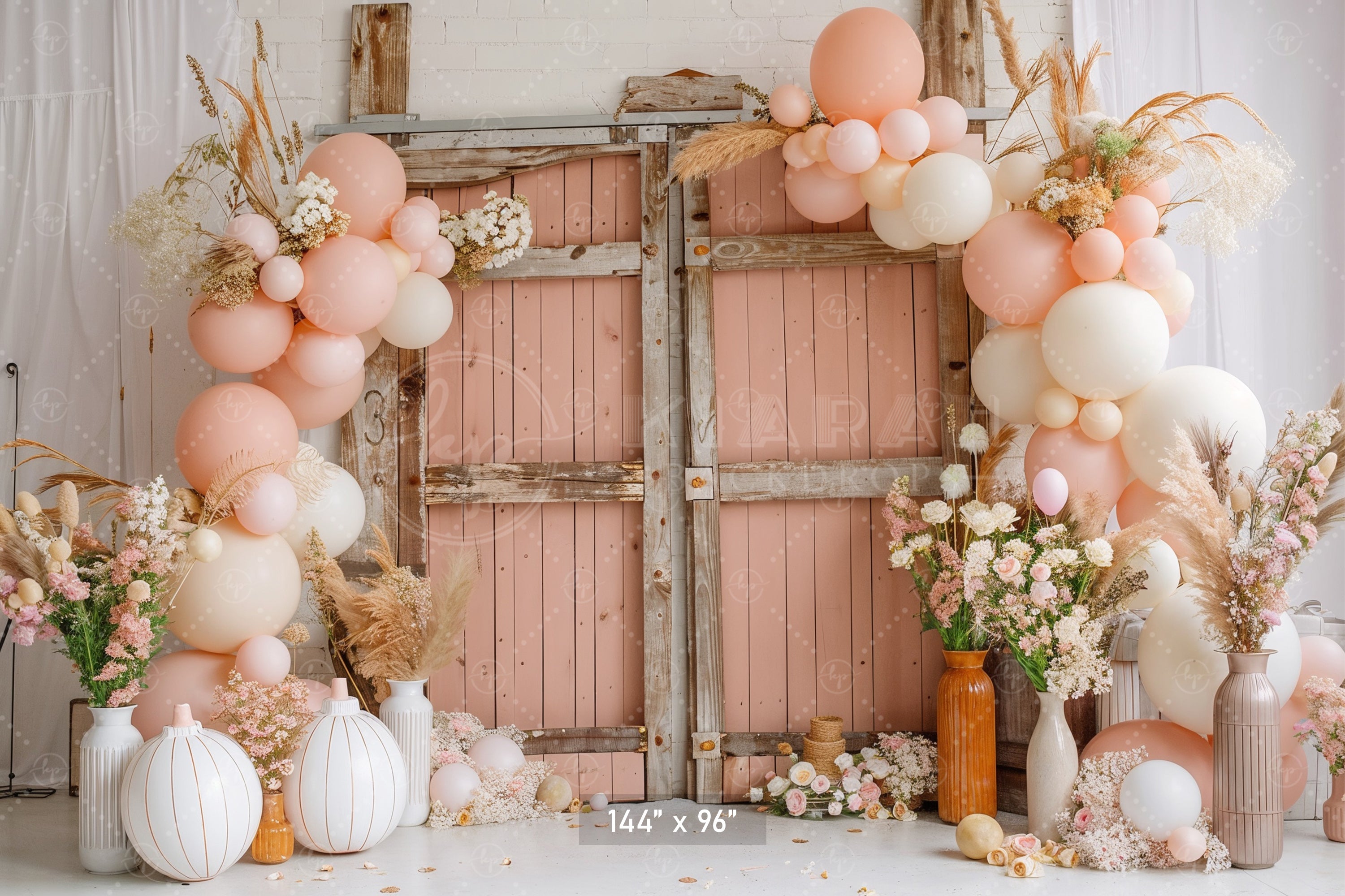 Boho Blush Rustic Door Backdrop