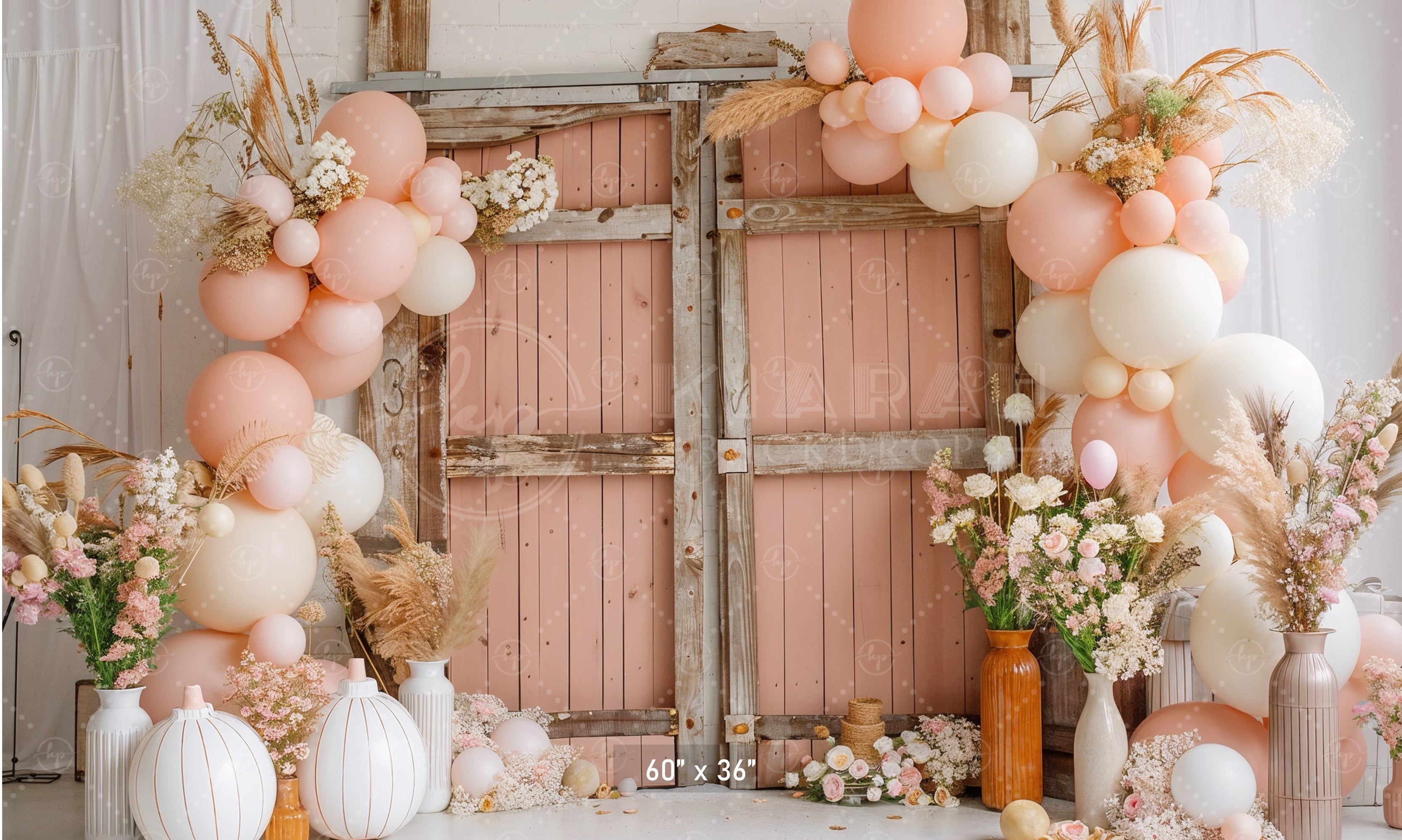 Boho Blush Rustic Door Backdrop