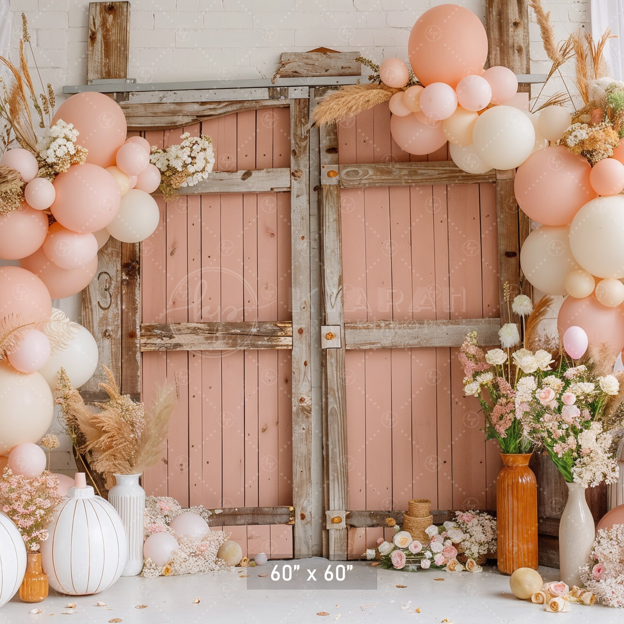 Boho Blush Rustic Door Backdrop