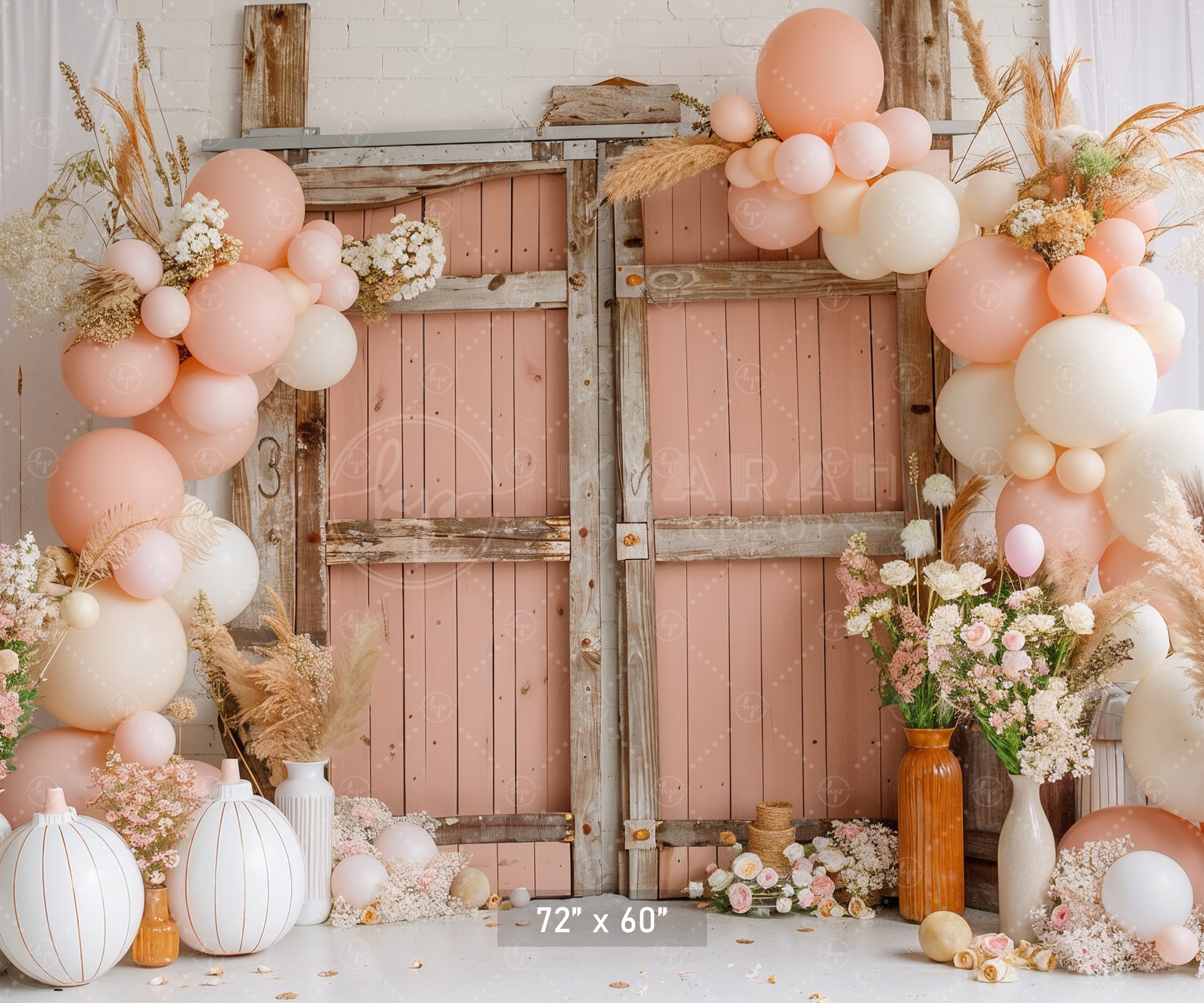 Boho Blush Rustic Door Backdrop