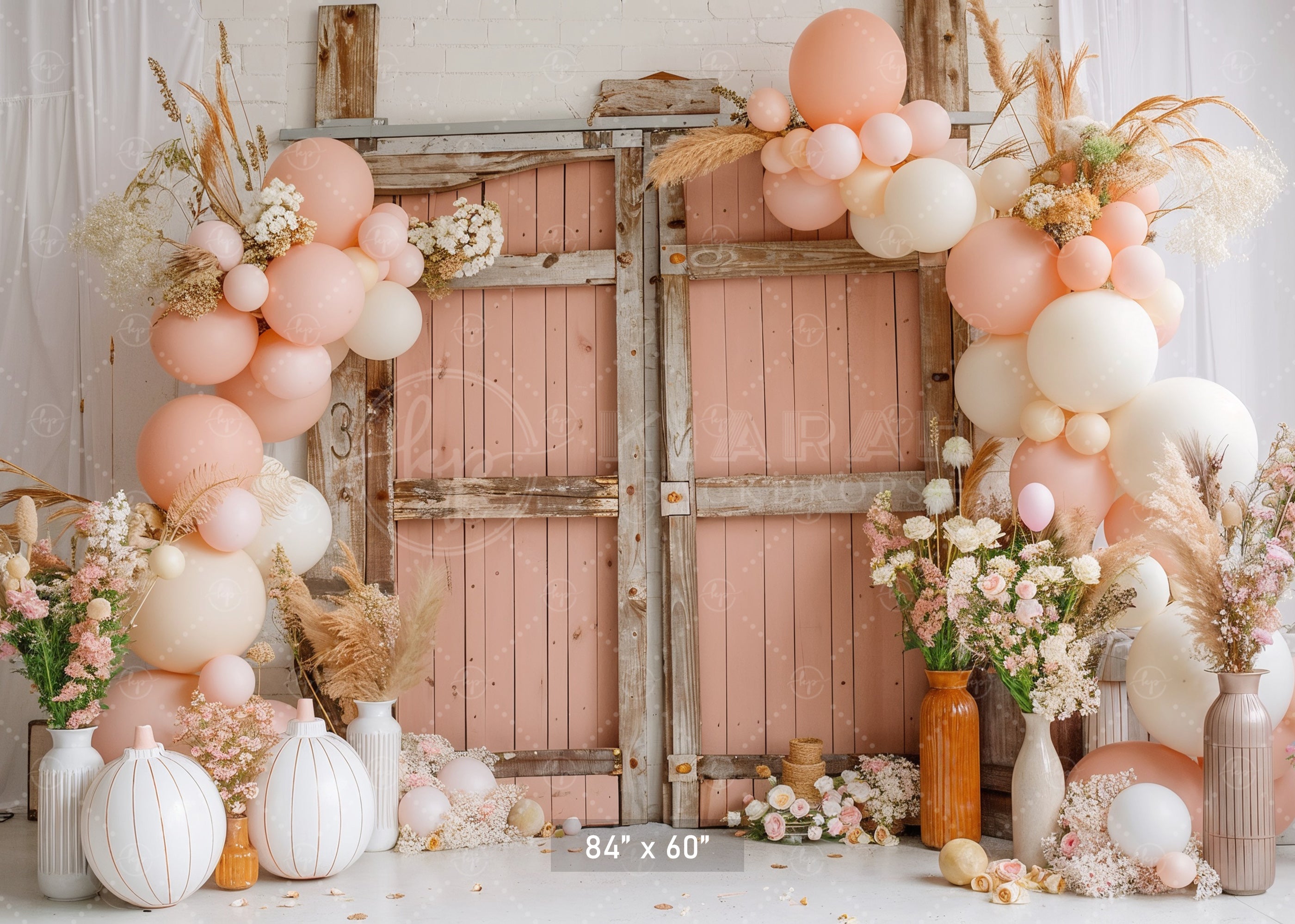 Boho Blush Rustic Door Backdrop