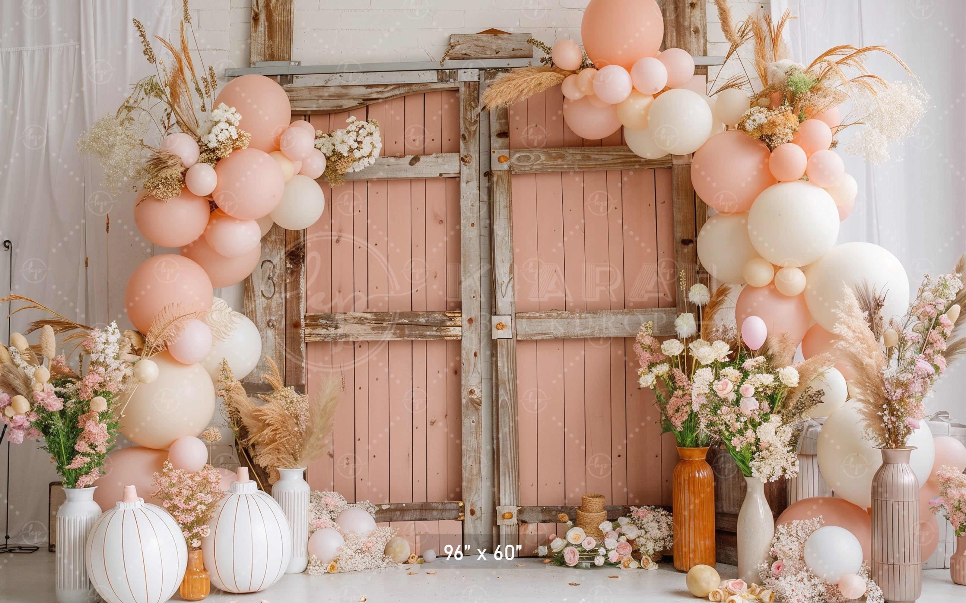 Boho Blush Rustic Door Backdrop