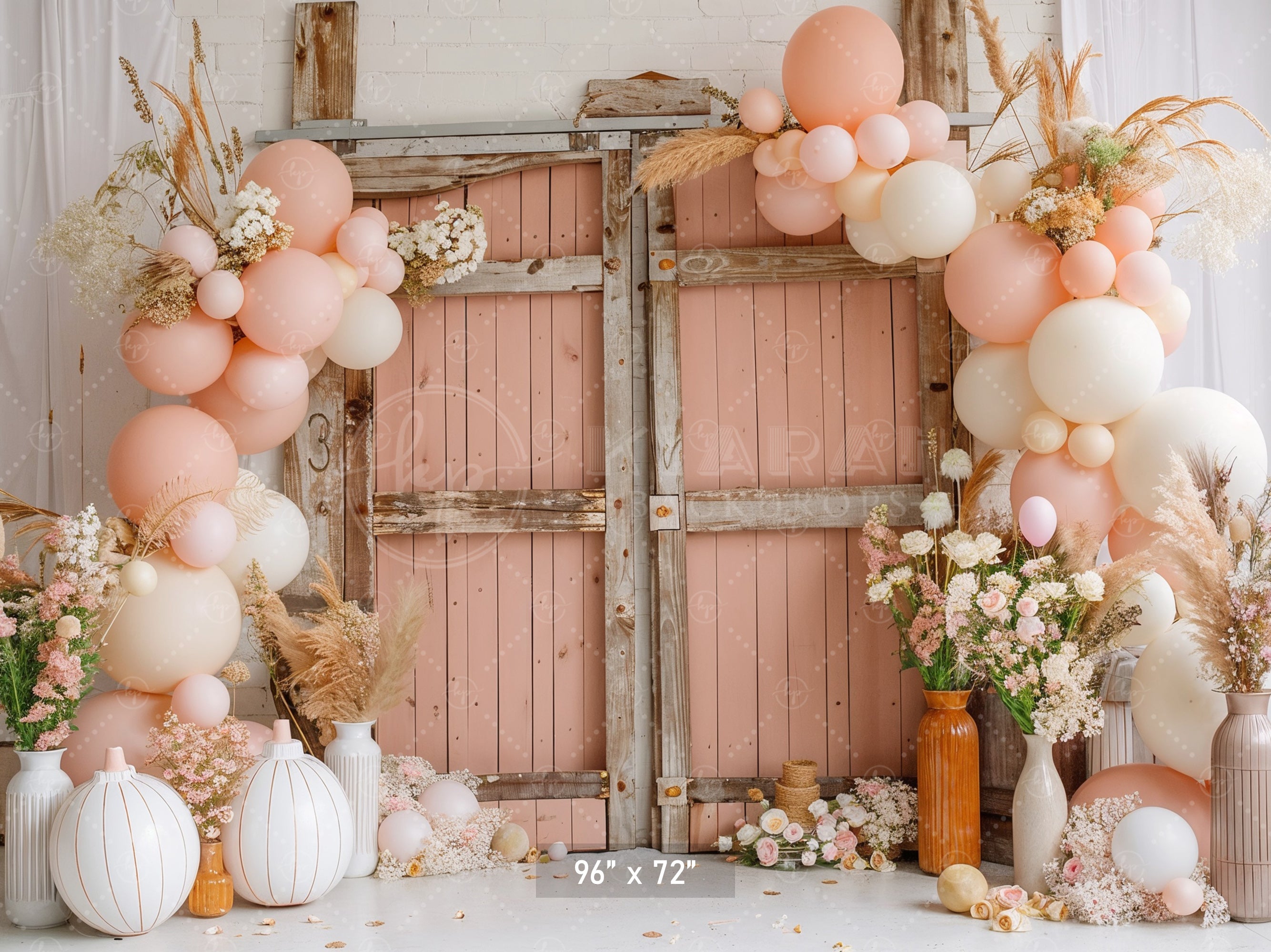 Boho Blush Rustic Door Backdrop