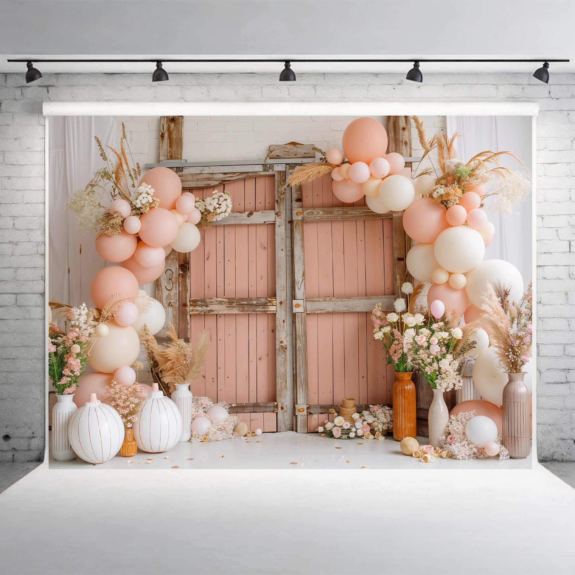 Boho Blush Rustic Door Backdrop