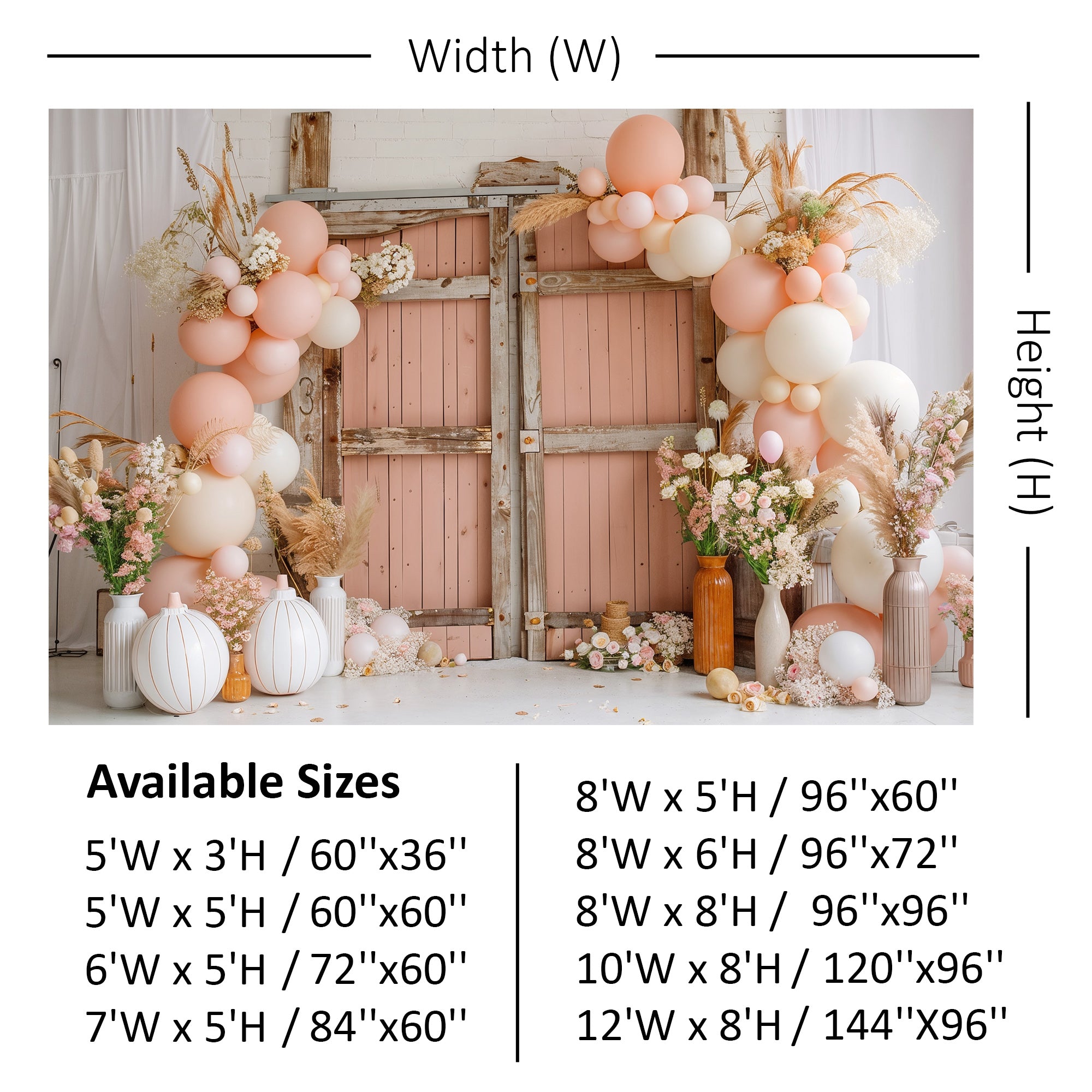 Boho Blush Rustic Door Backdrop