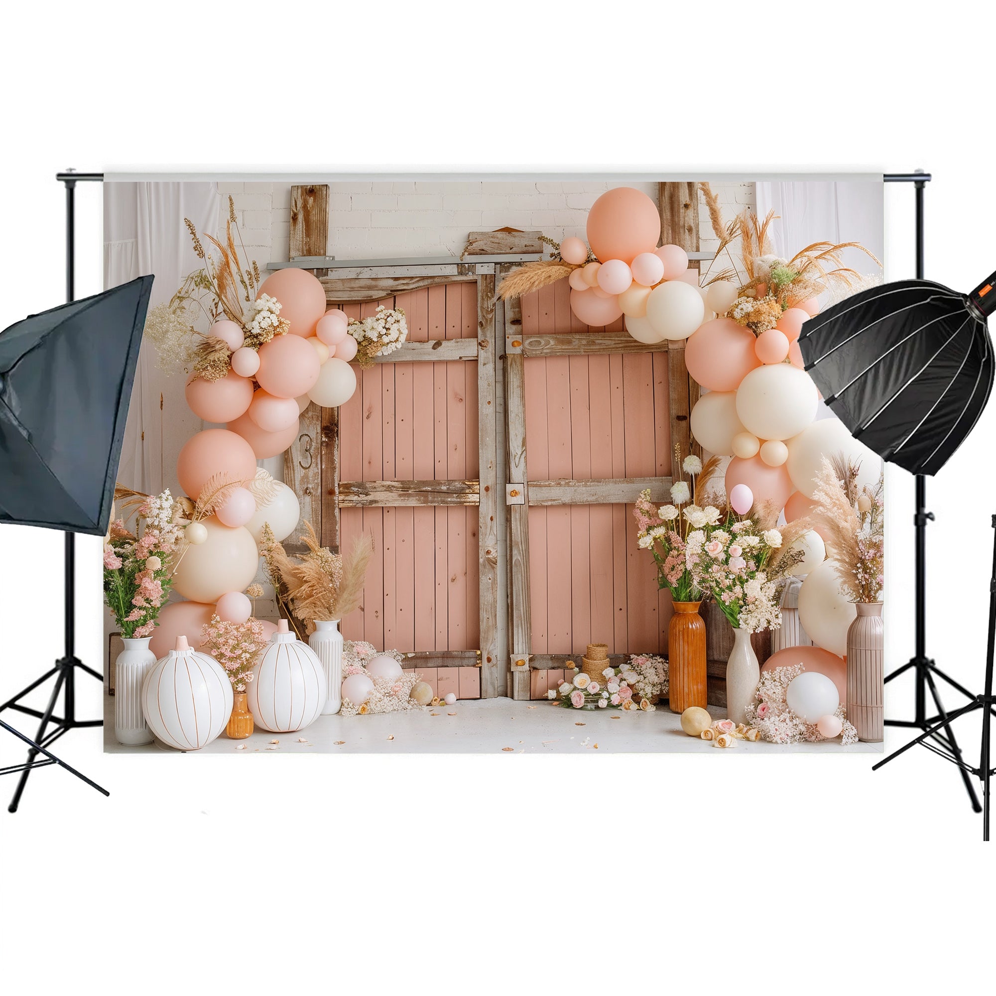 Boho Blush Rustic Door Backdrop