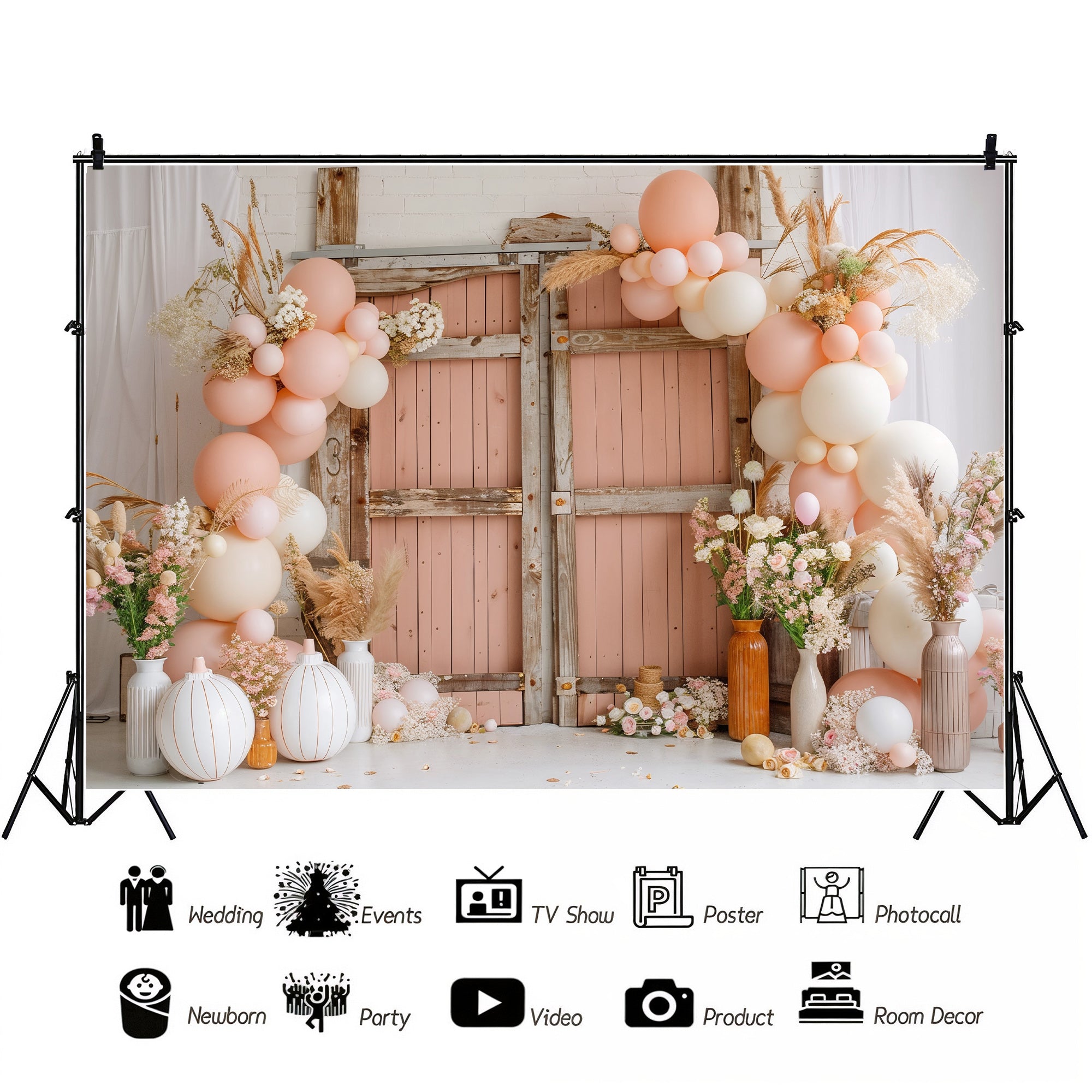 Boho Blush Rustic Door Backdrop