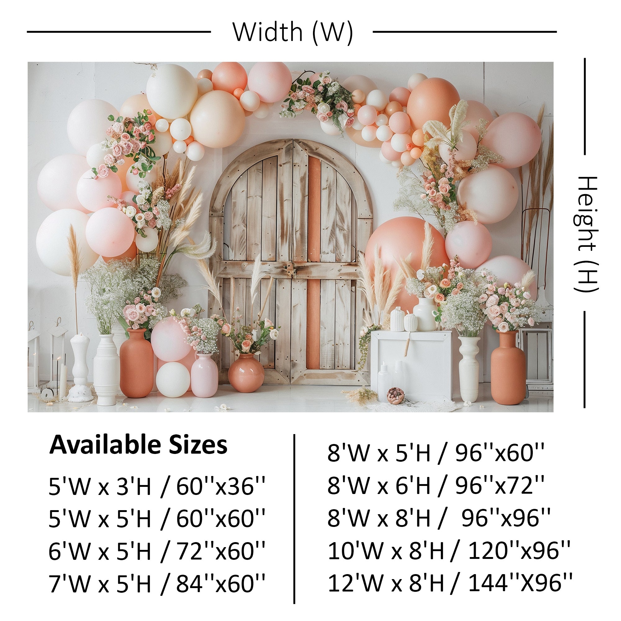 Rustic Floral Arch Door Backdrop