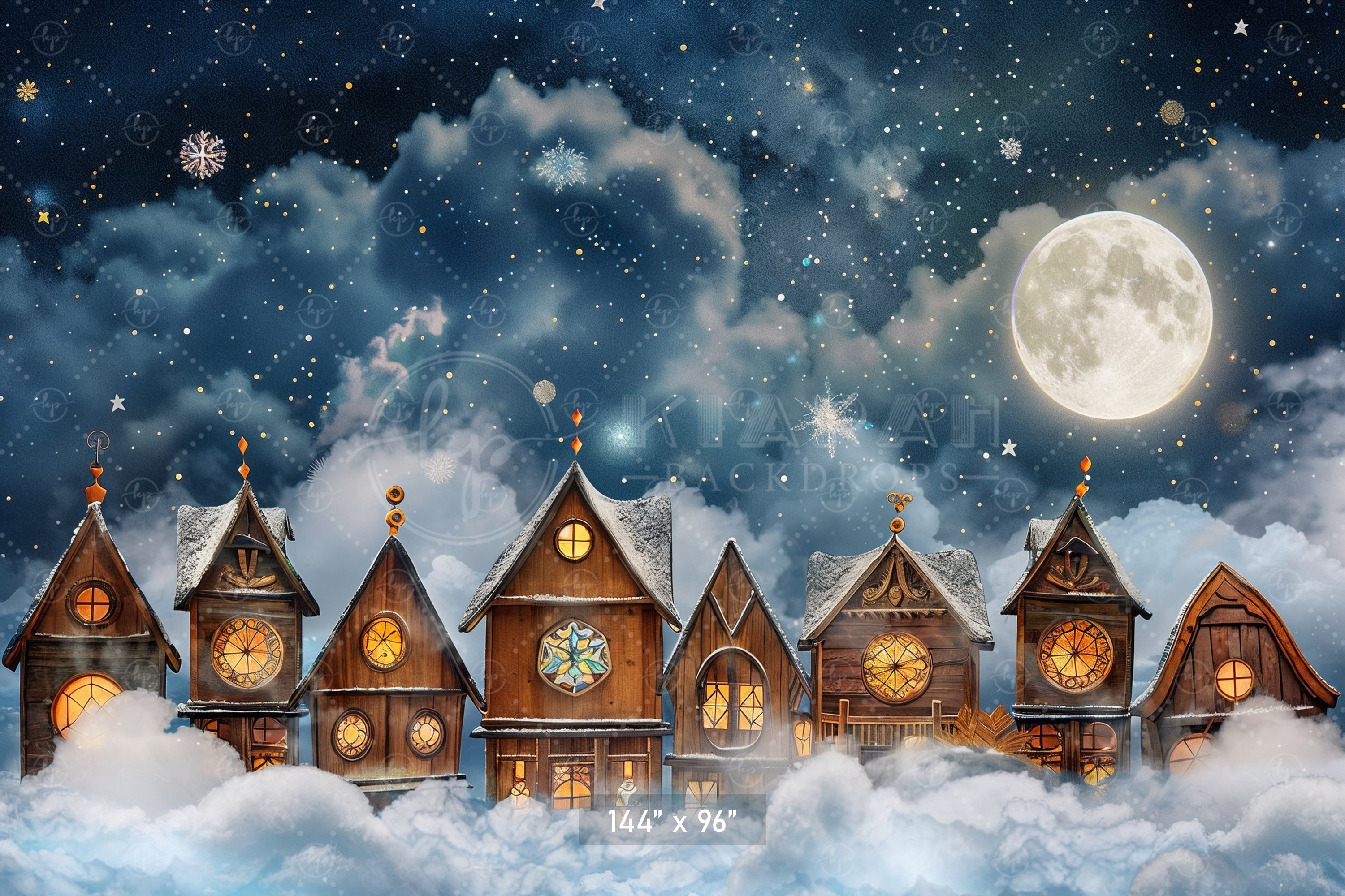 Enchanted Winter Village Backdrop