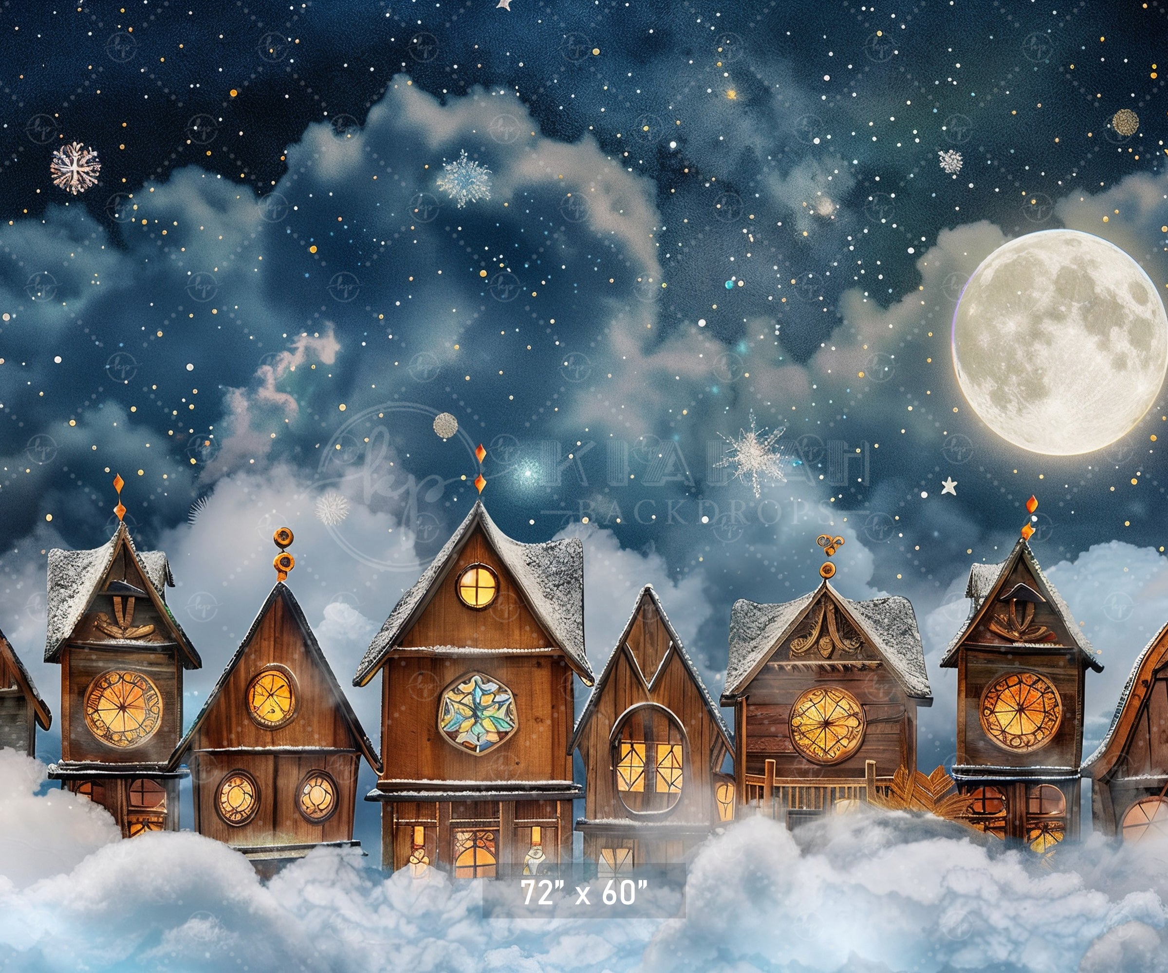 Enchanted Winter Village Backdrop