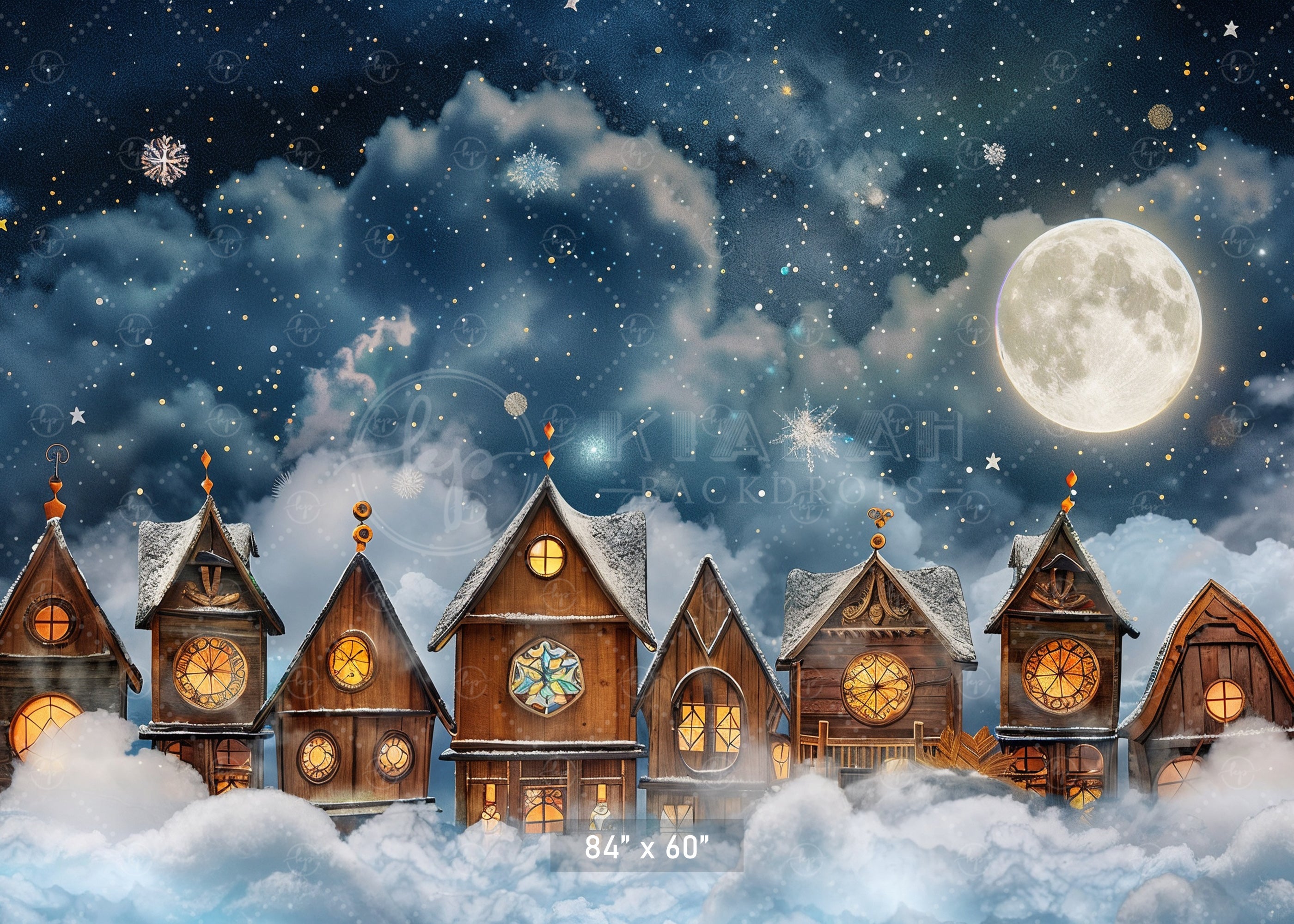 Enchanted Winter Village Backdrop