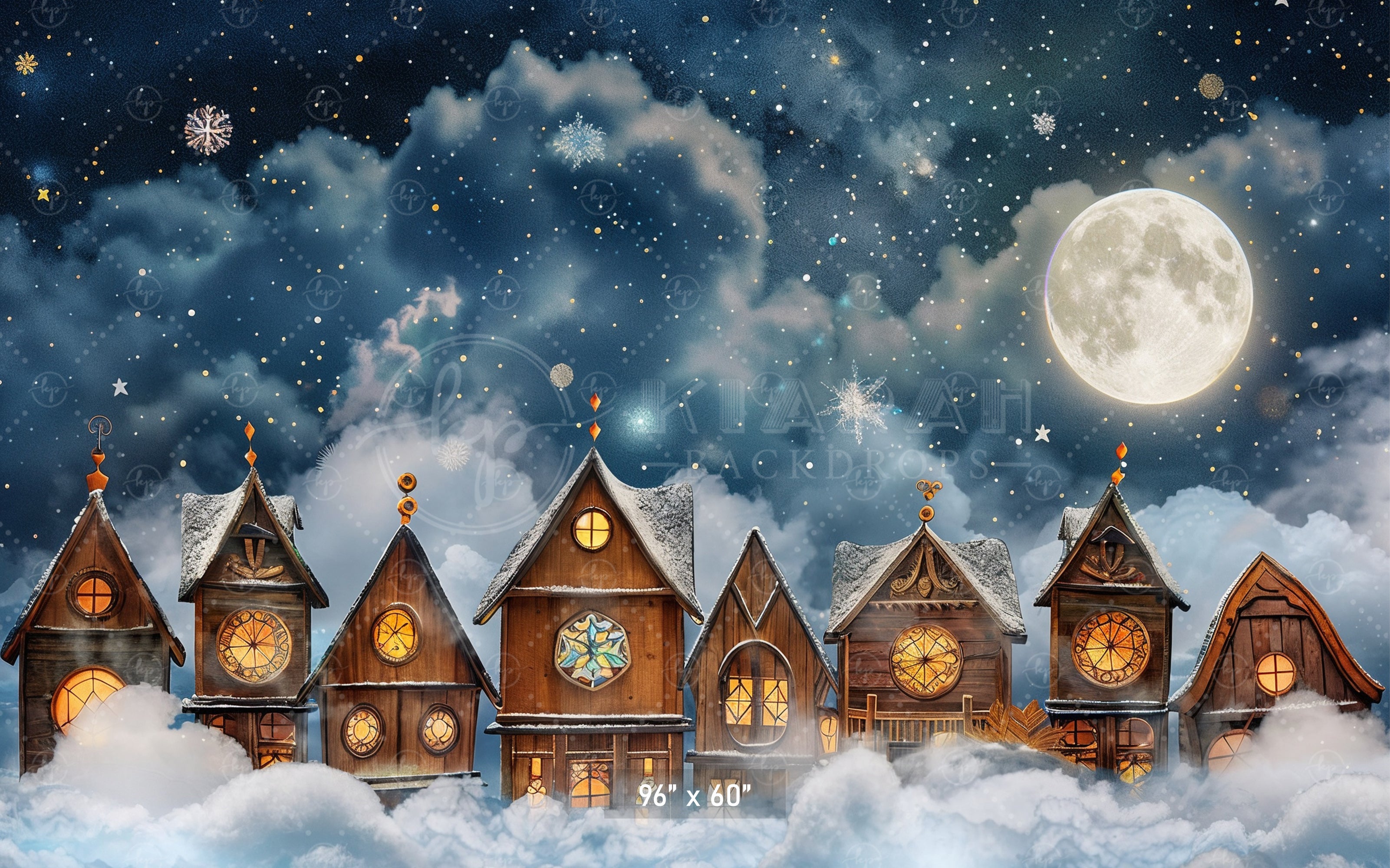 Enchanted Winter Village Backdrop