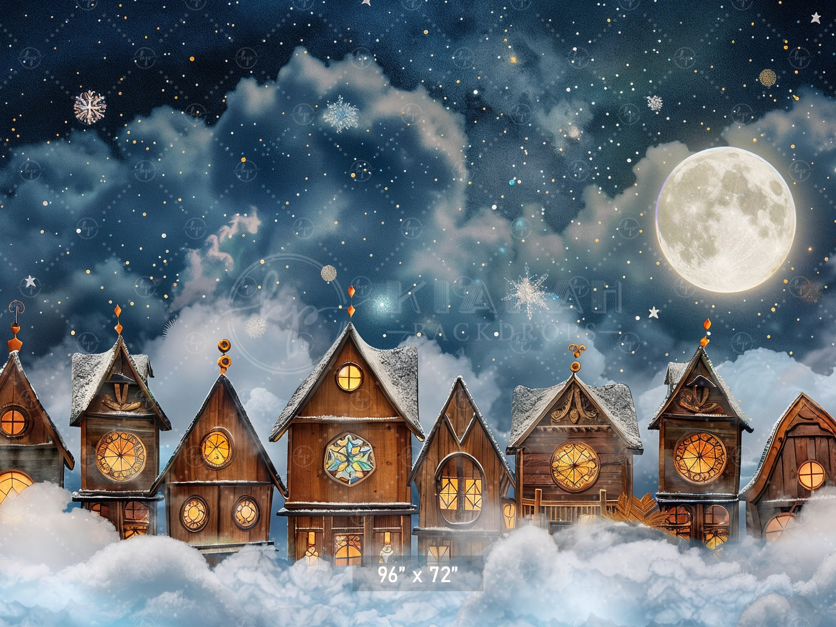 Enchanted Winter Village Backdrop