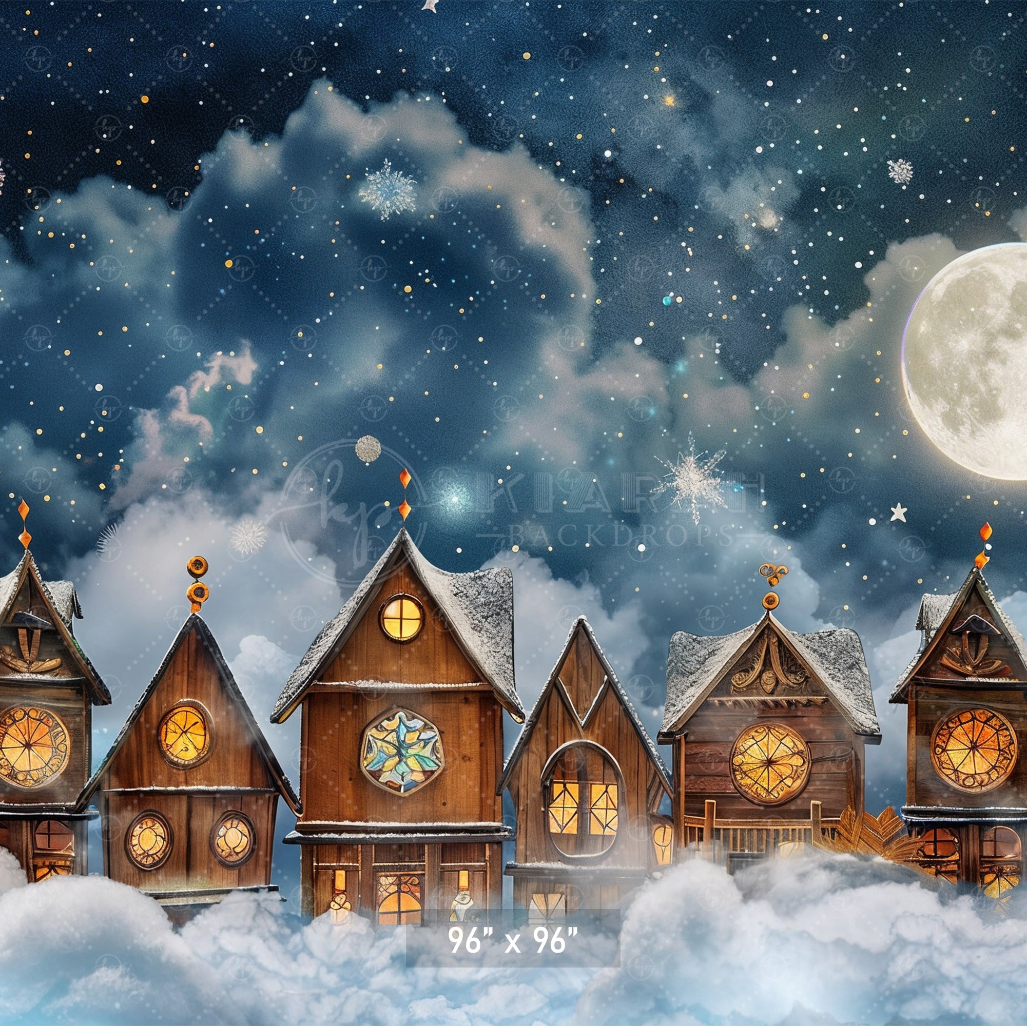 Enchanted Winter Village Backdrop