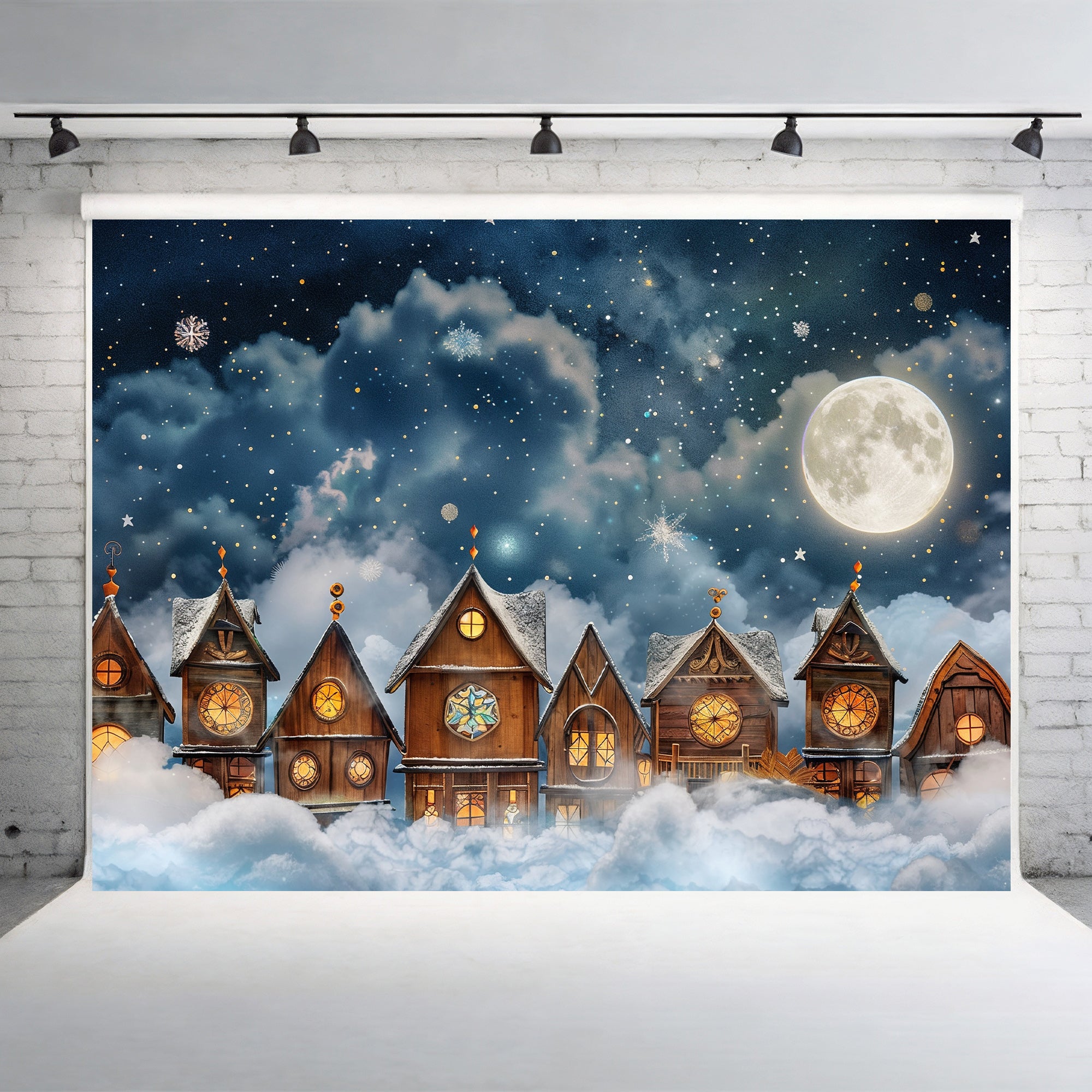 Enchanted Winter Village Backdrop