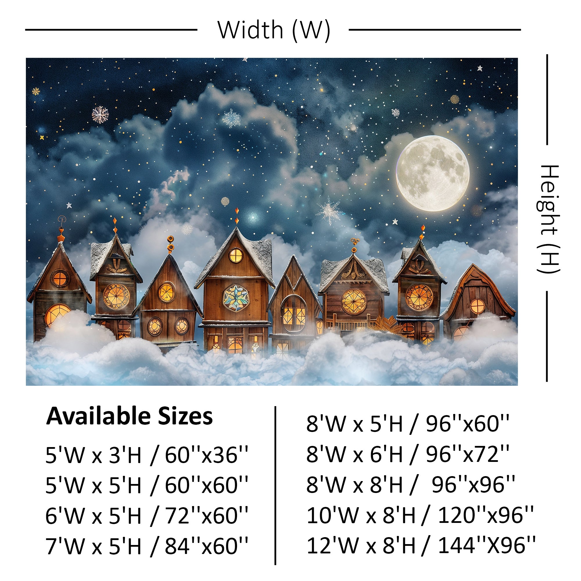 Enchanted Winter Village Backdrop