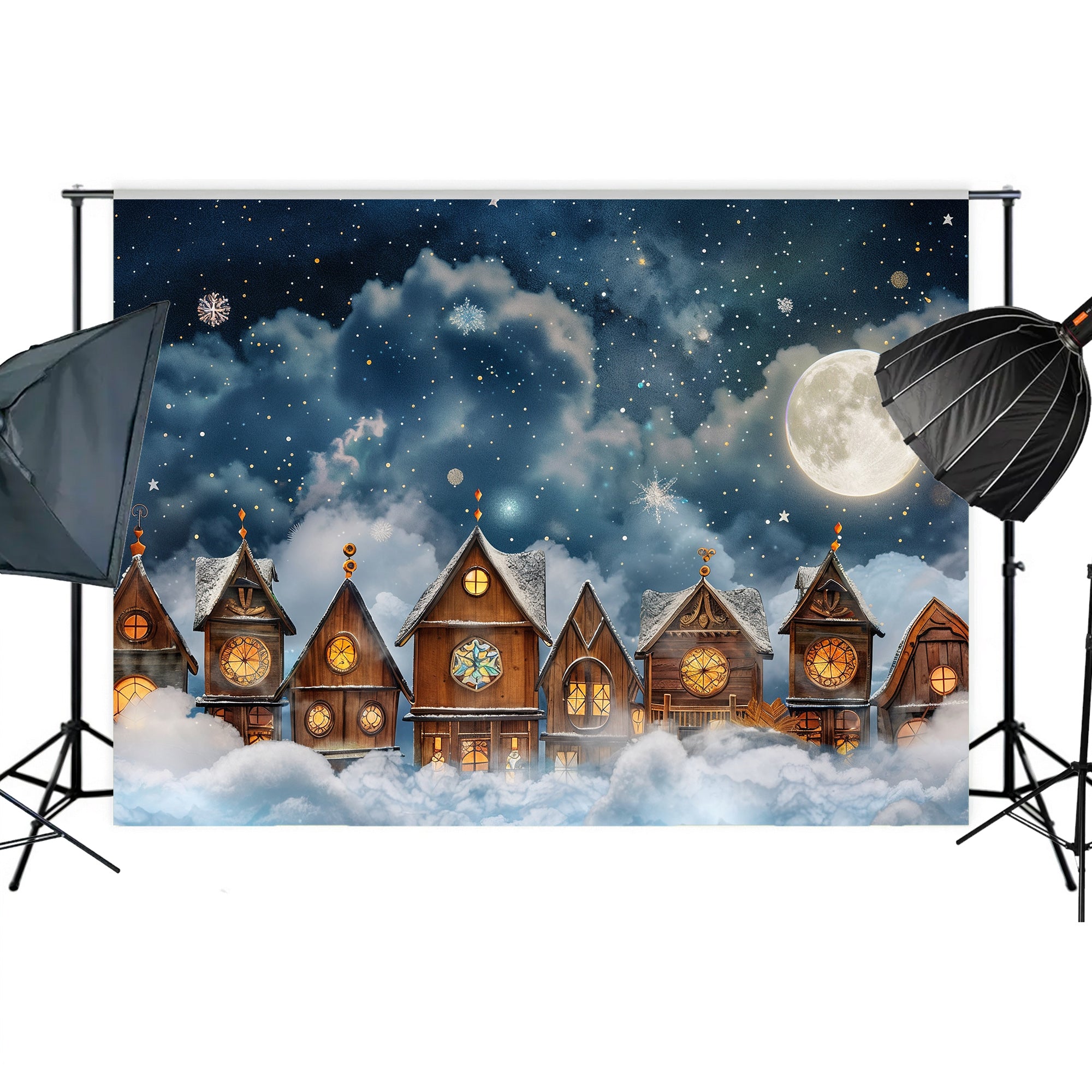 Enchanted Winter Village Backdrop