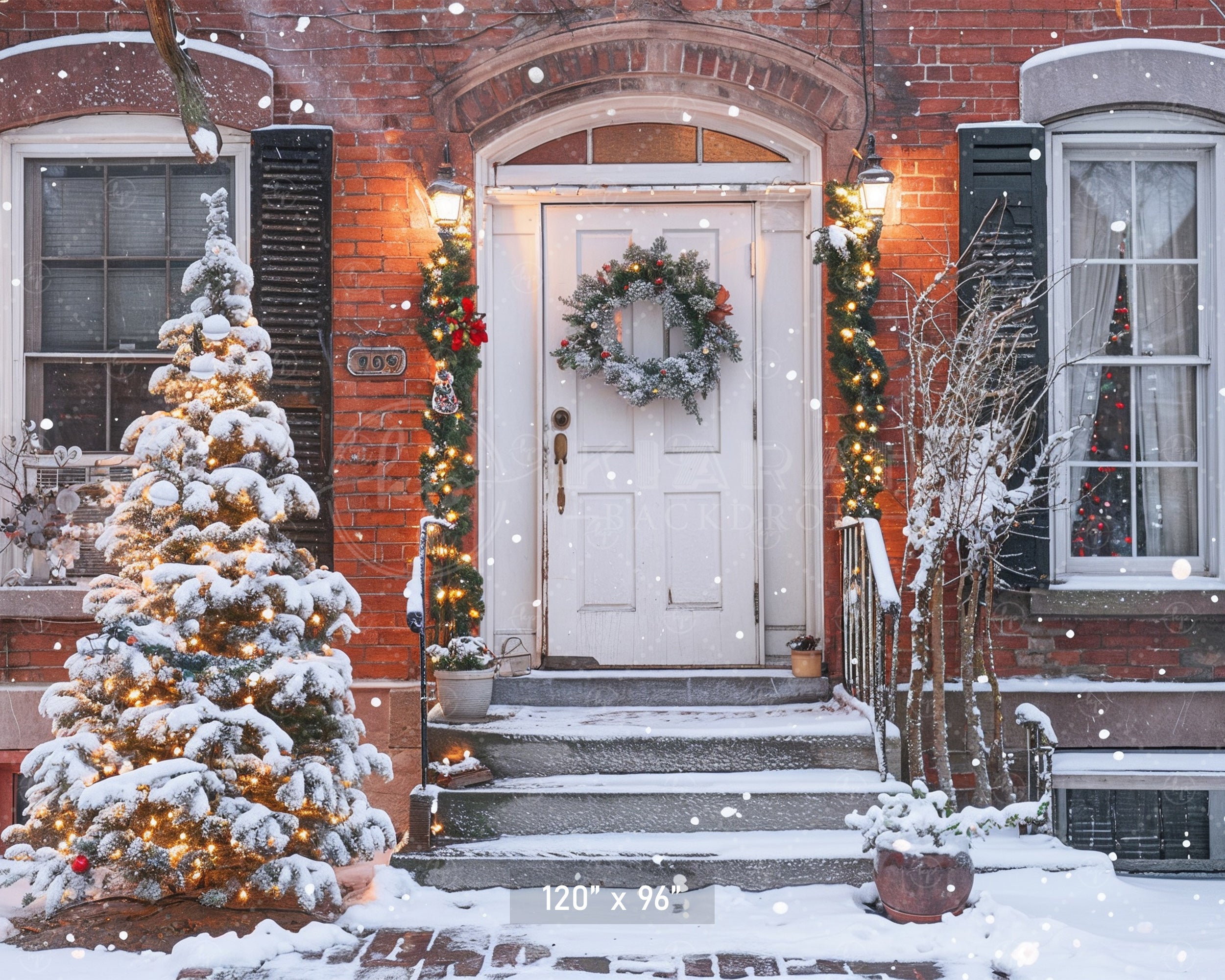 Charming Christmas Doorway Backdrop