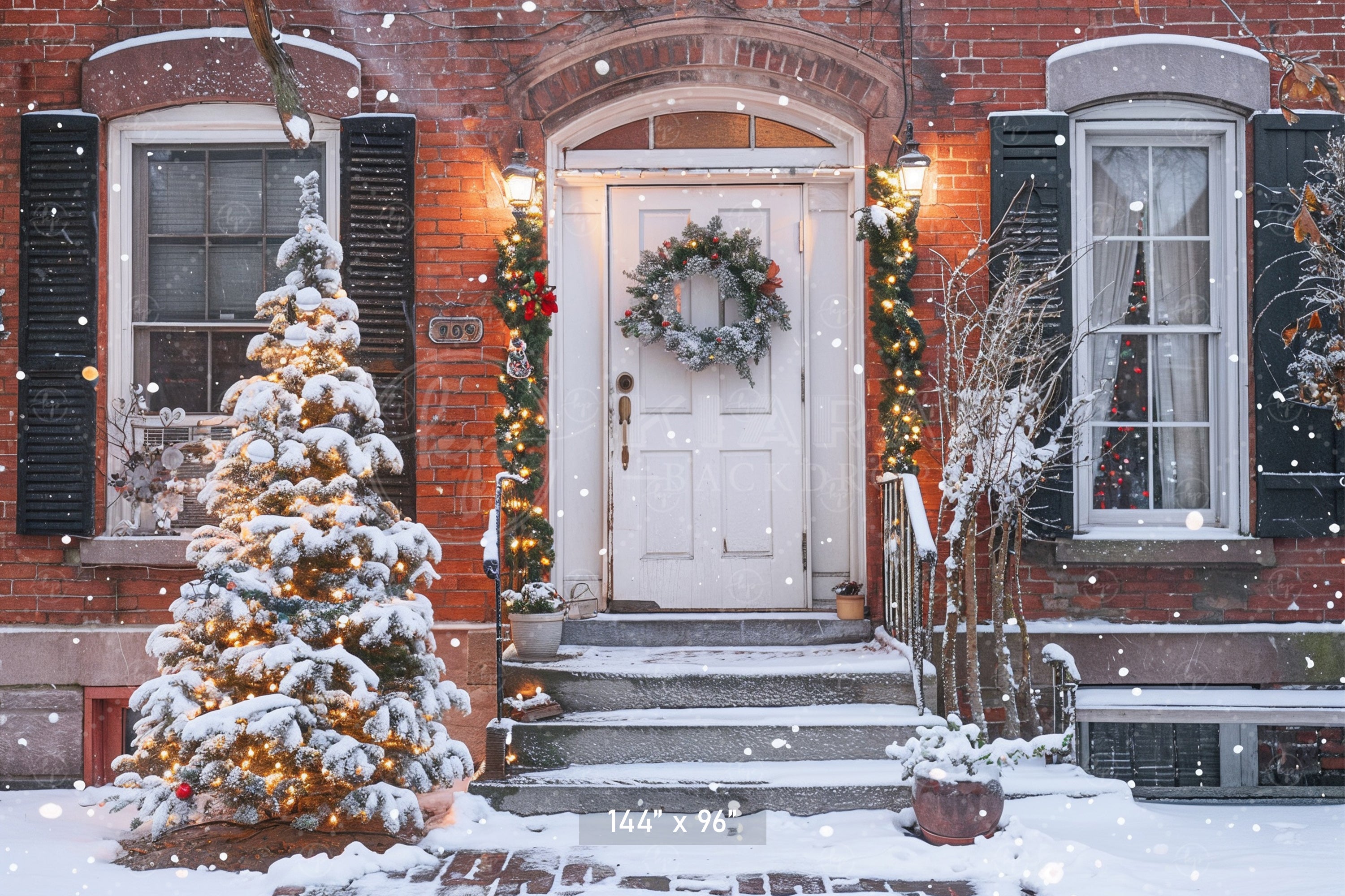 Charming Christmas Doorway Backdrop