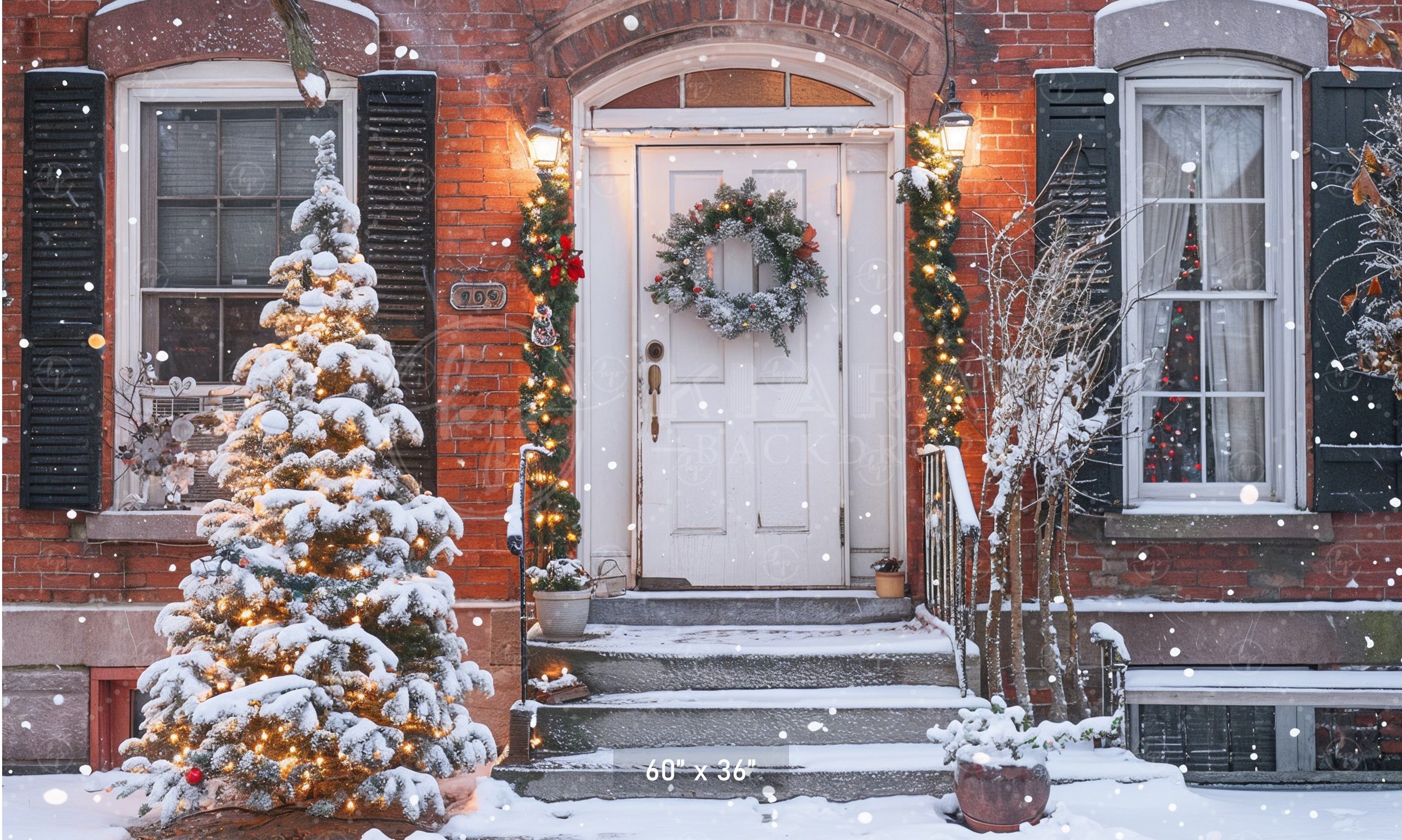 Charming Christmas Doorway Backdrop