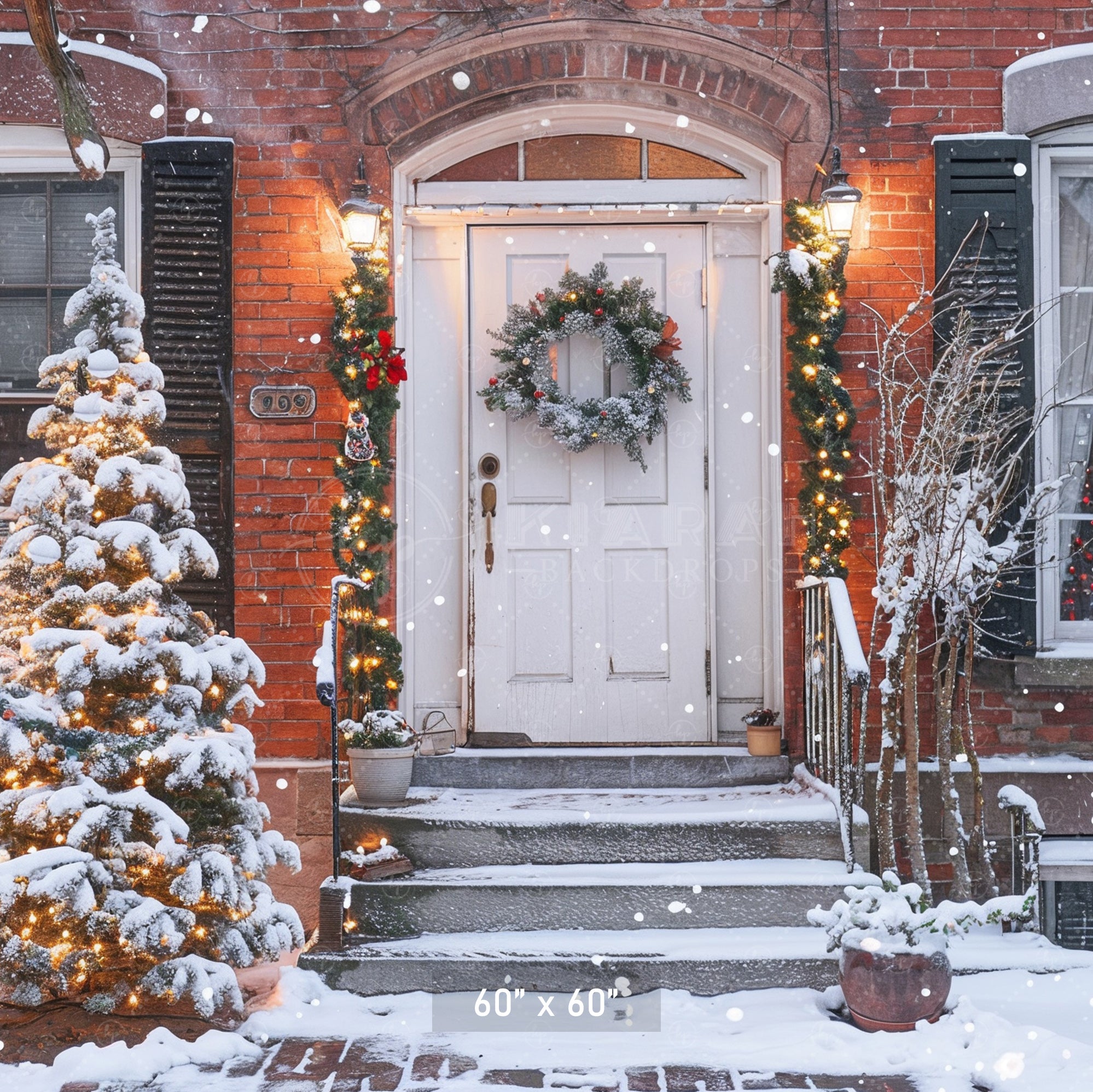 Charming Christmas Doorway Backdrop