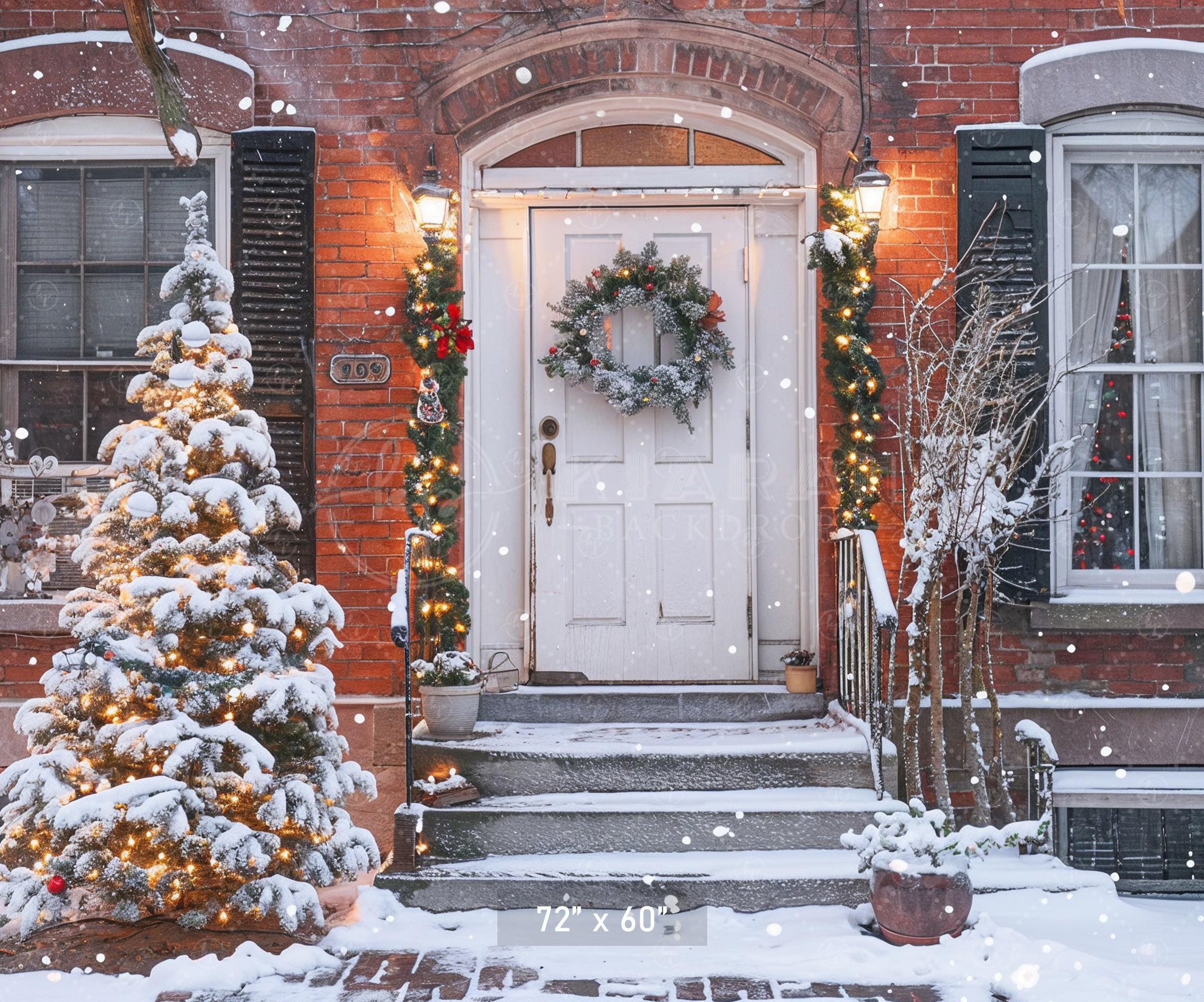Charming Christmas Doorway Backdrop