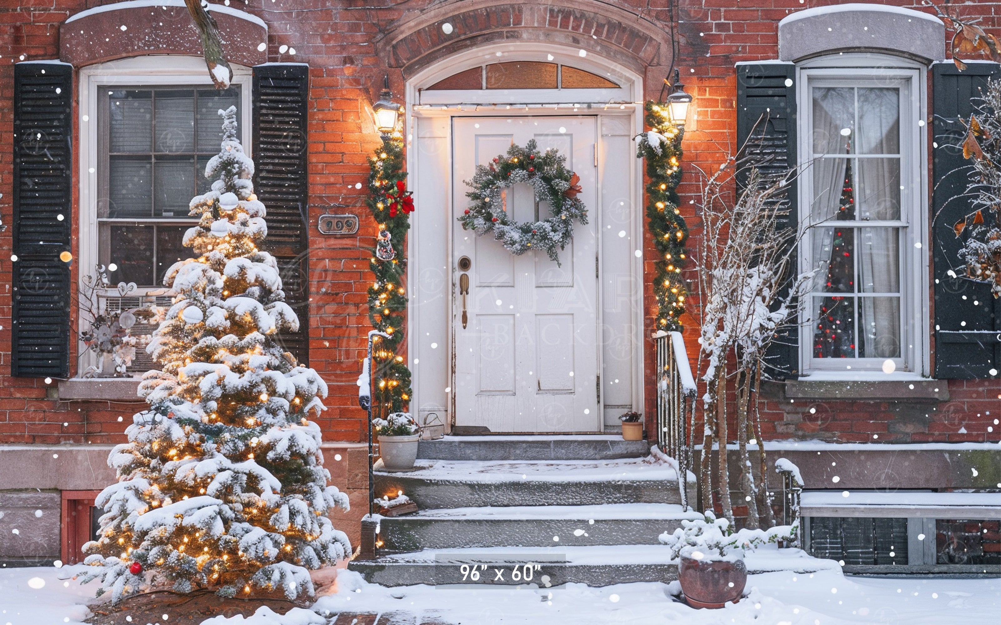 Charming Christmas Doorway Backdrop