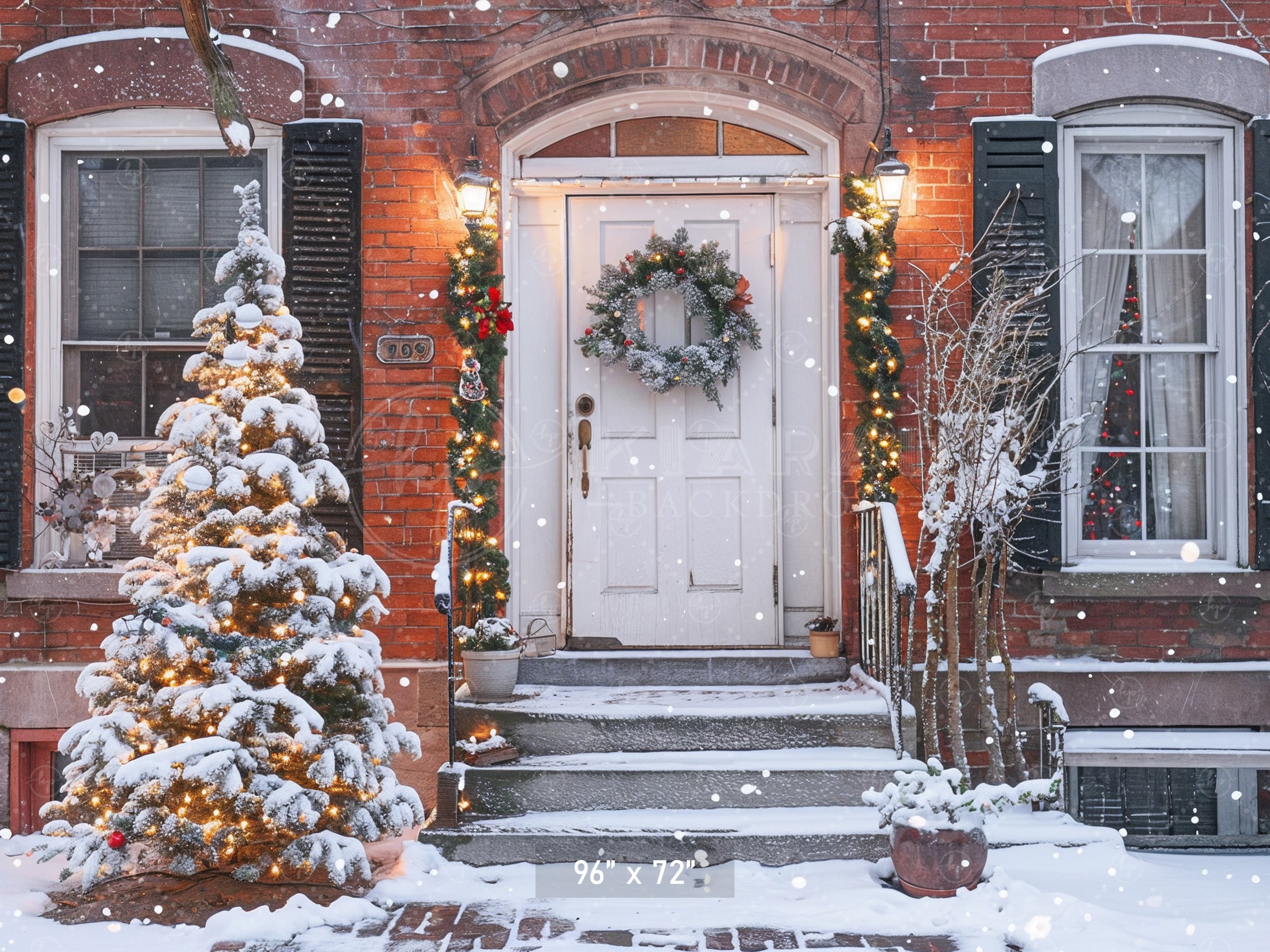 Charming Christmas Doorway Backdrop