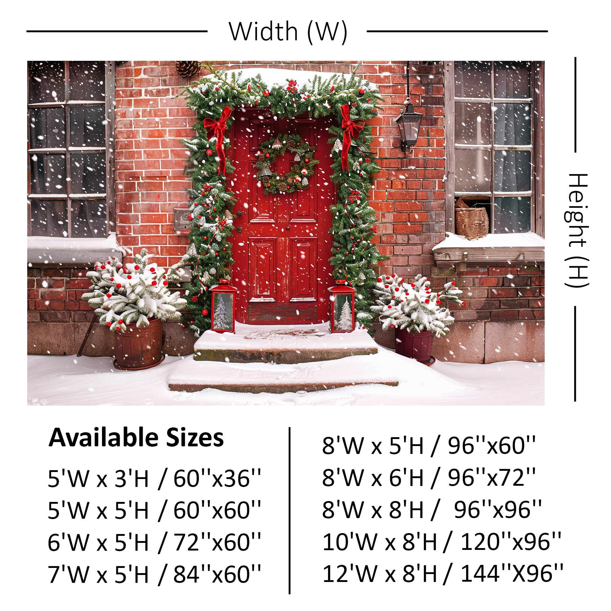 Festive Red Door Entrance Backdrop