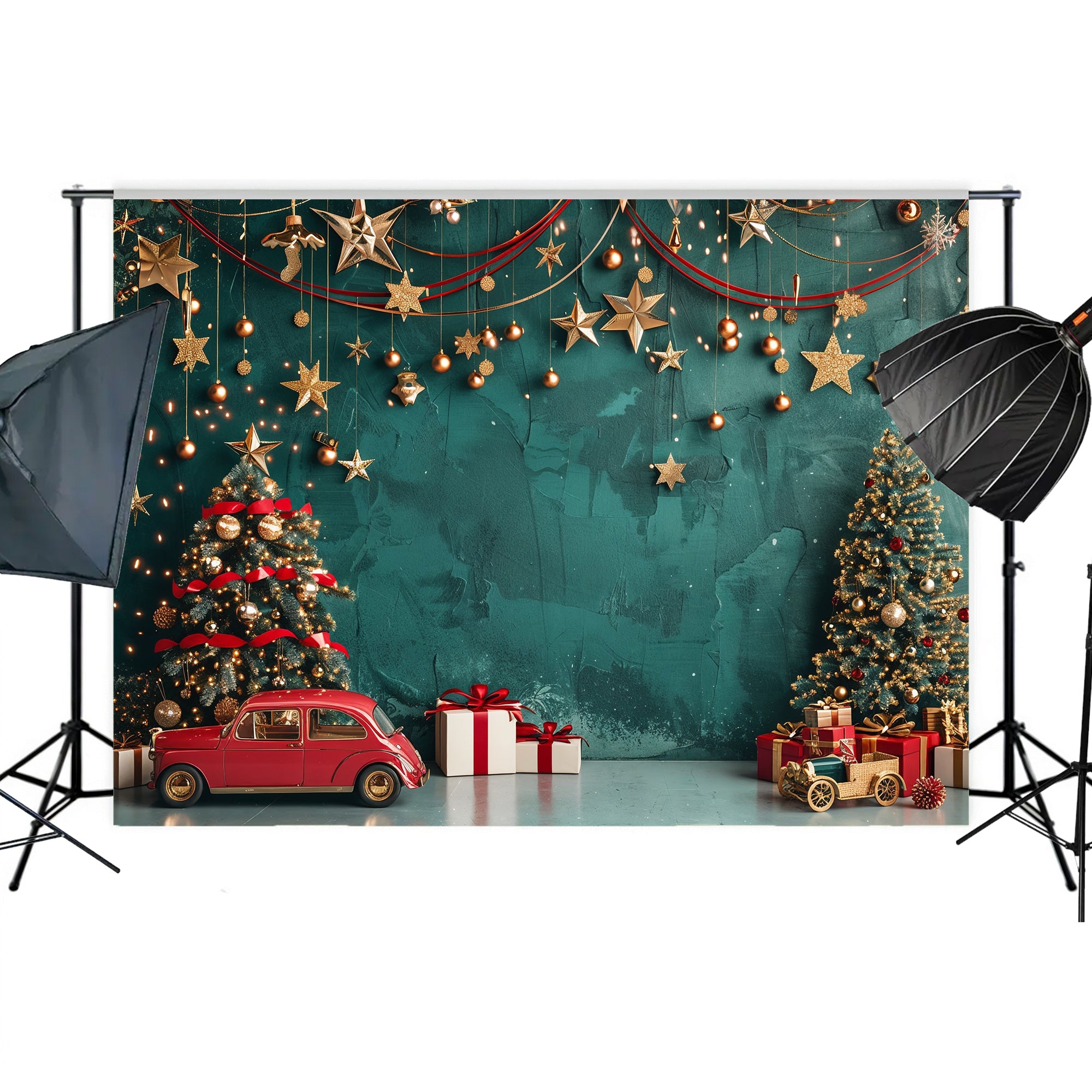 Festive Christmas Stars and Trees