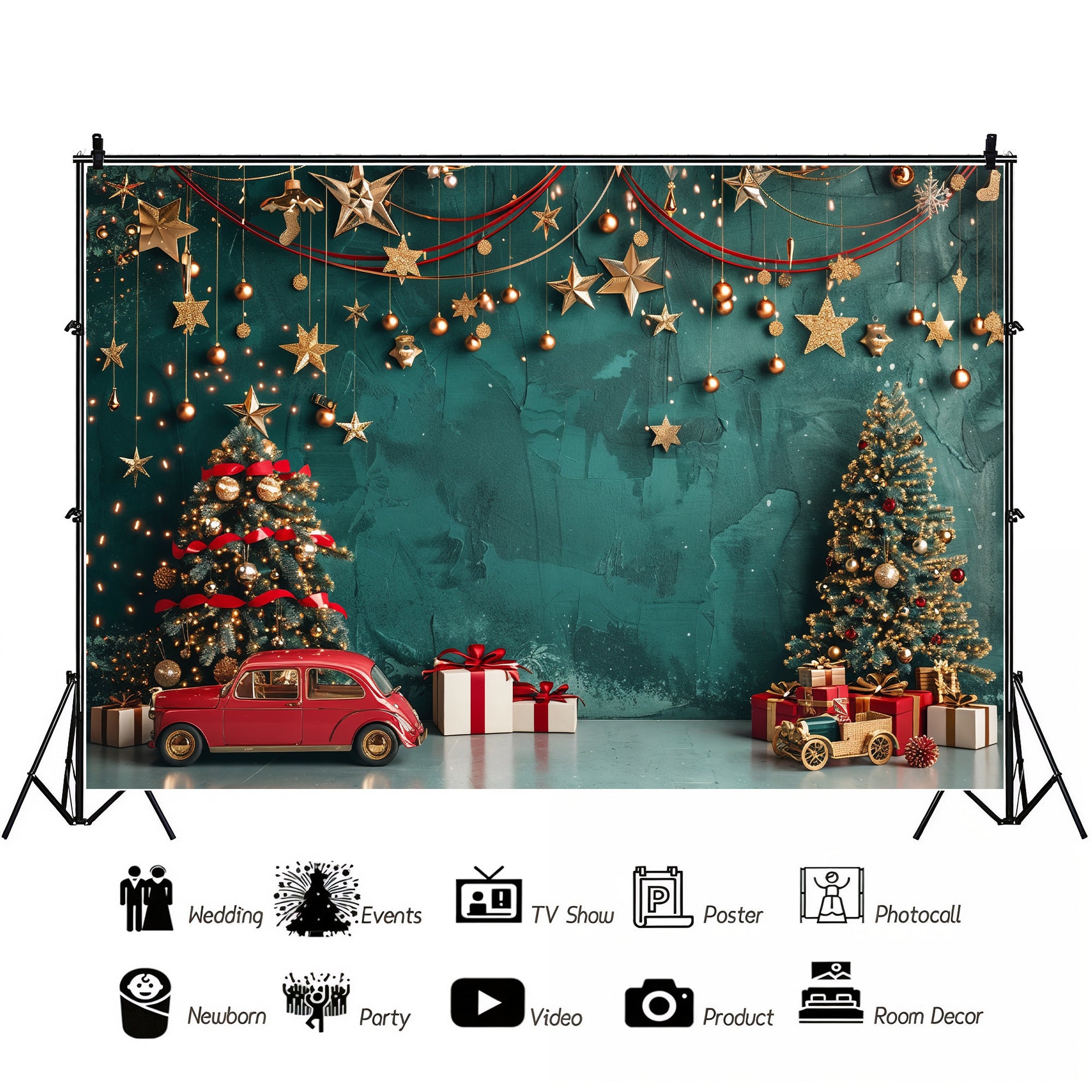 Festive Christmas Stars and Trees