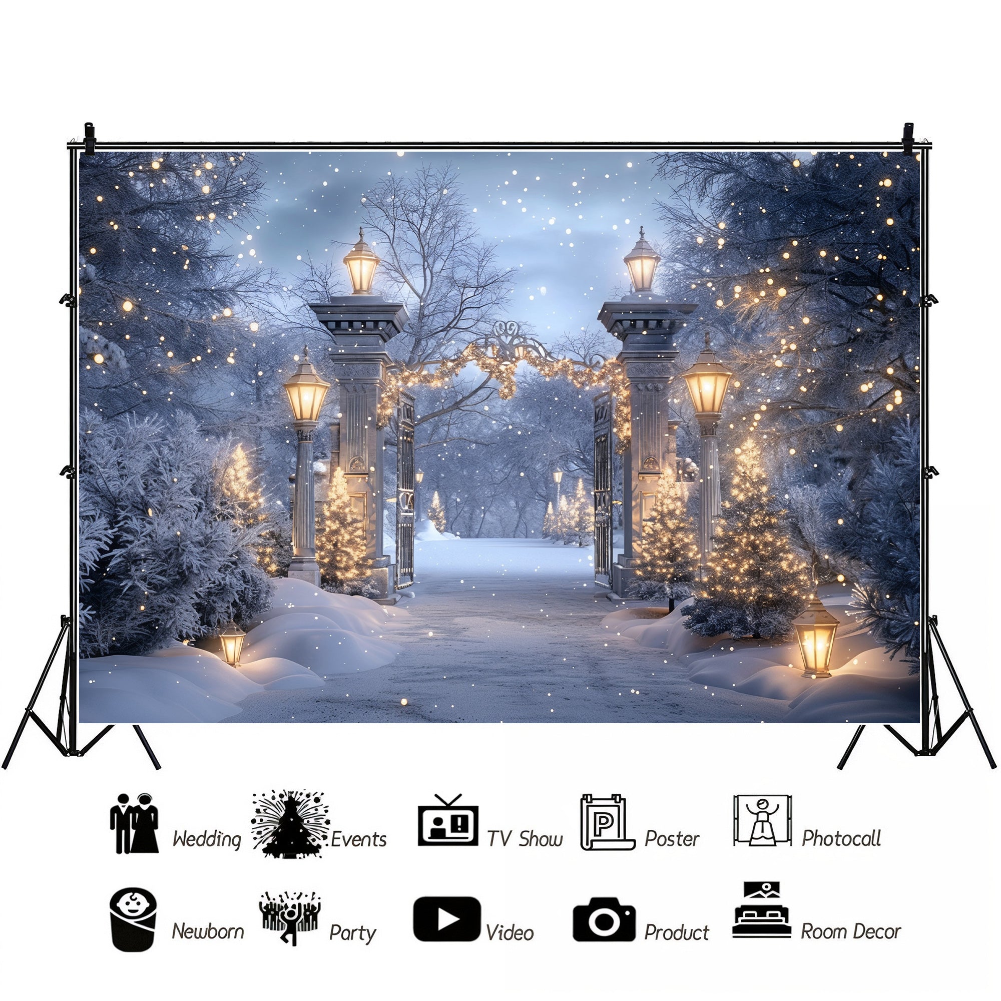 Enchanted Winter Gate Backdrop