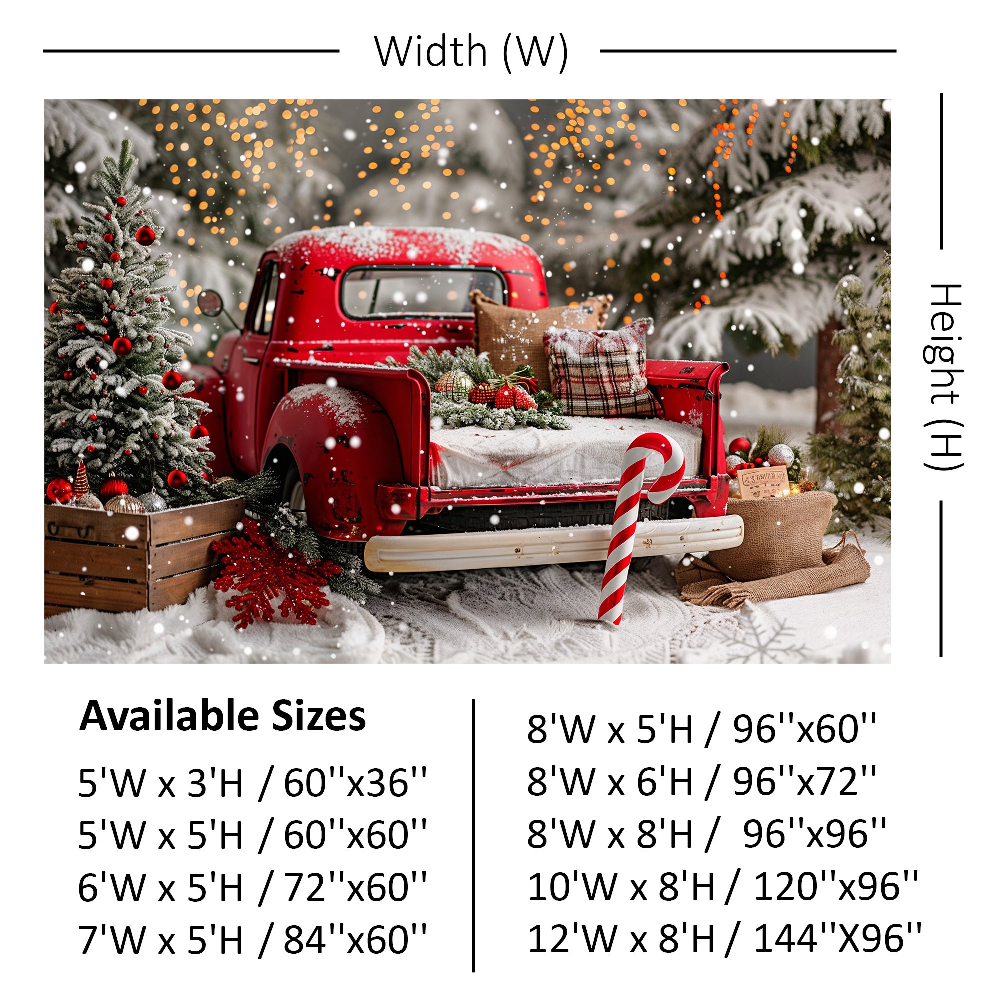 Vintage Christmas Truck Backdrop