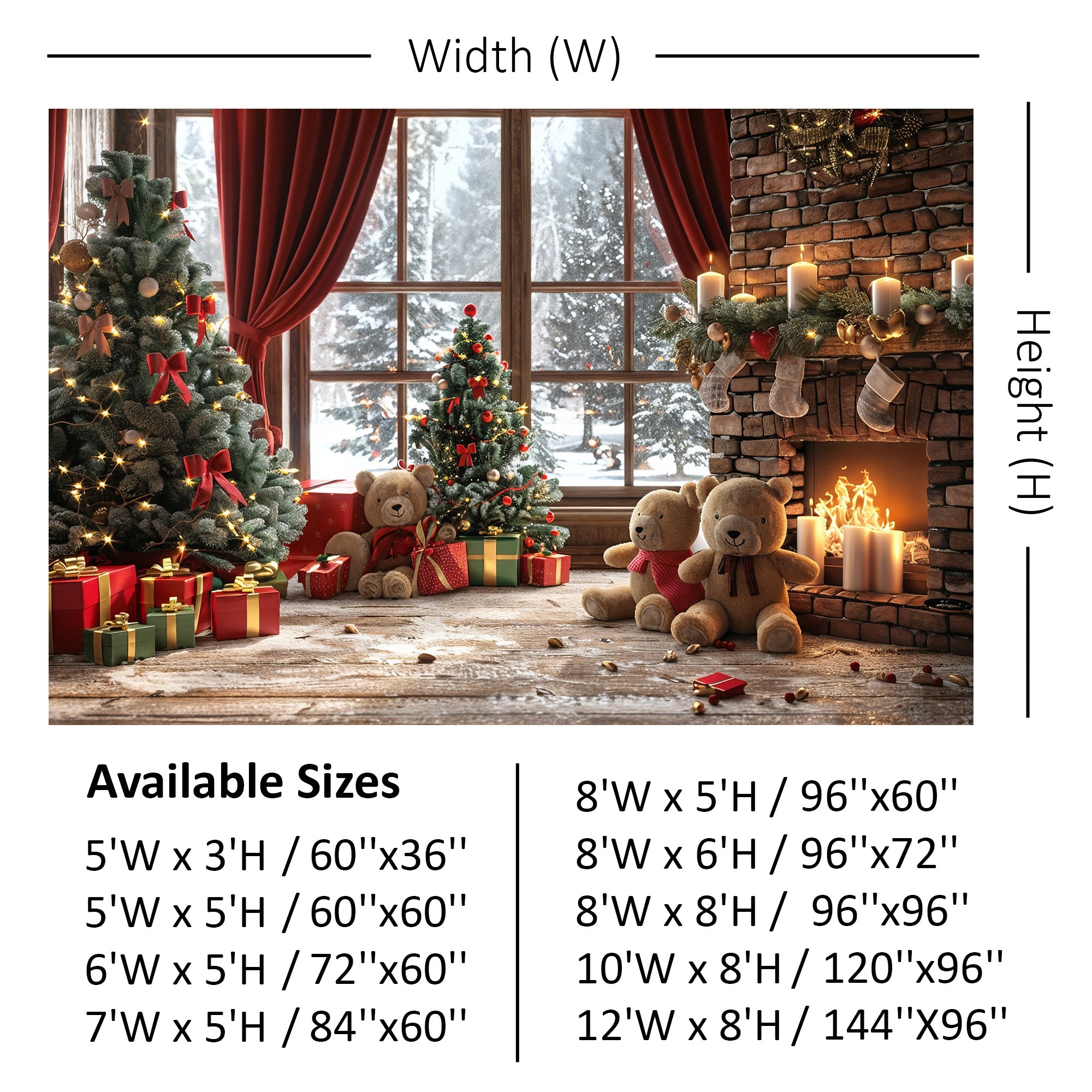 Cozy Christmas Hearth Backdrop