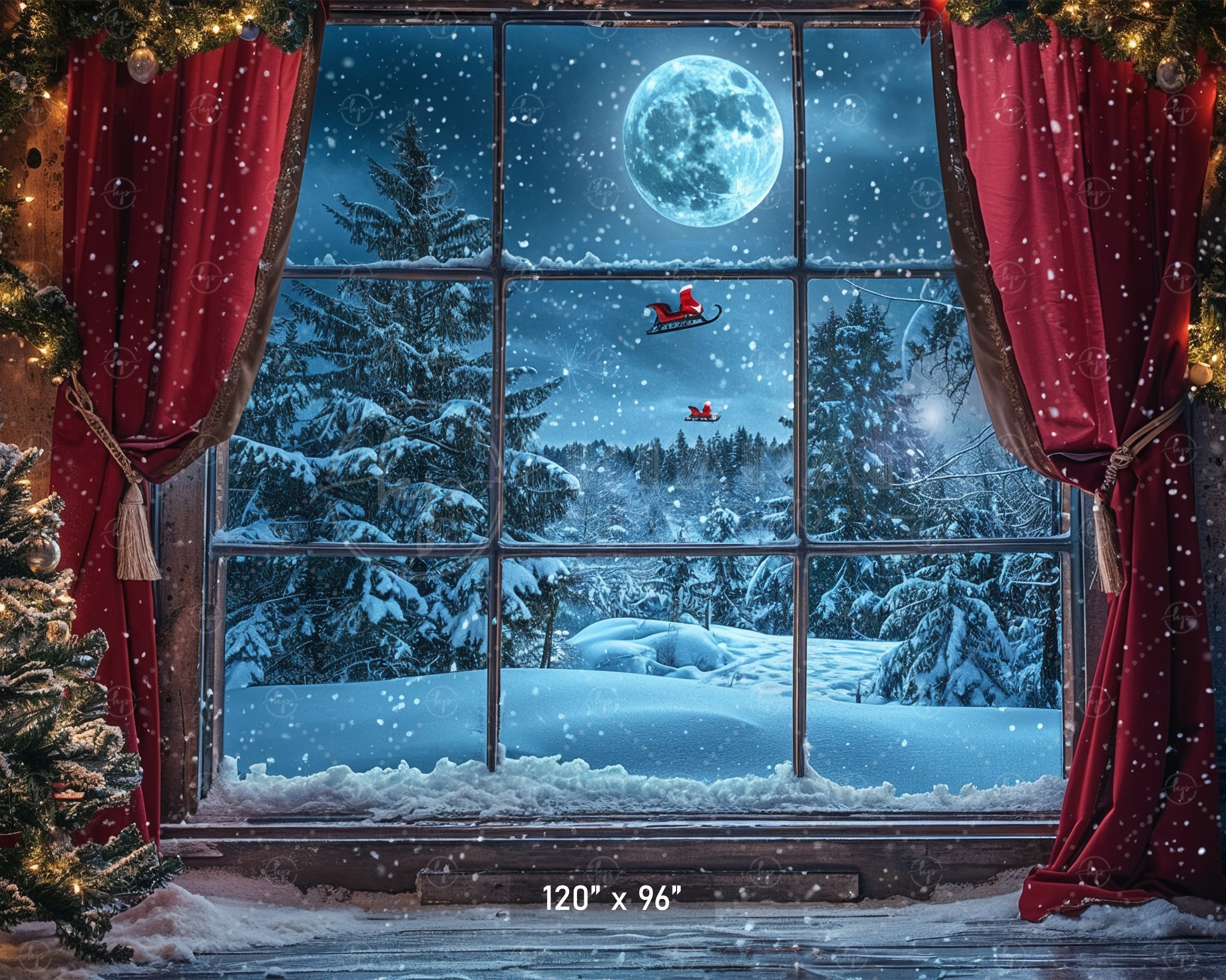 Winter Window Wonderland Backdrop
