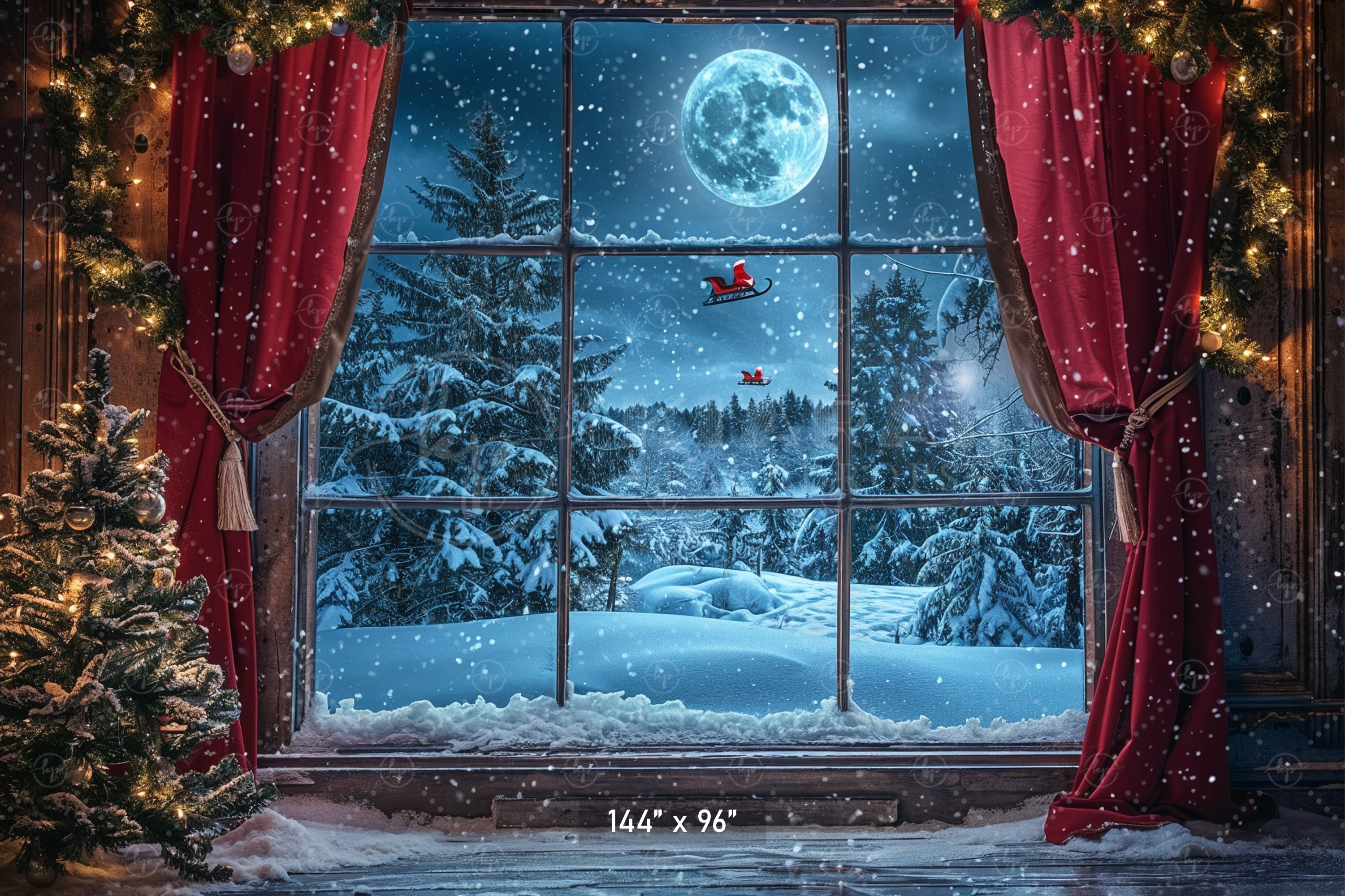 Winter Window Wonderland Backdrop