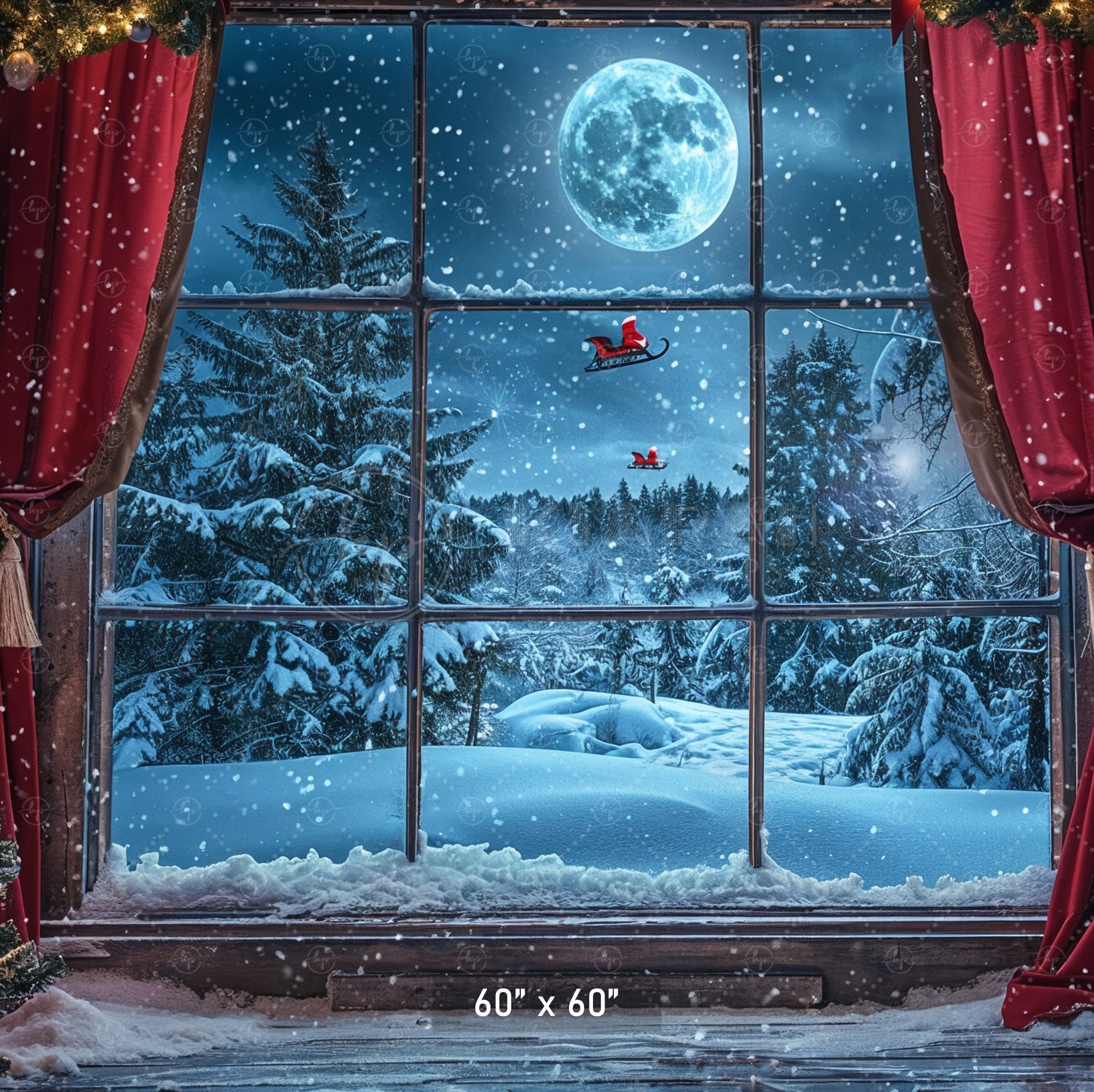 Winter Window Wonderland Backdrop