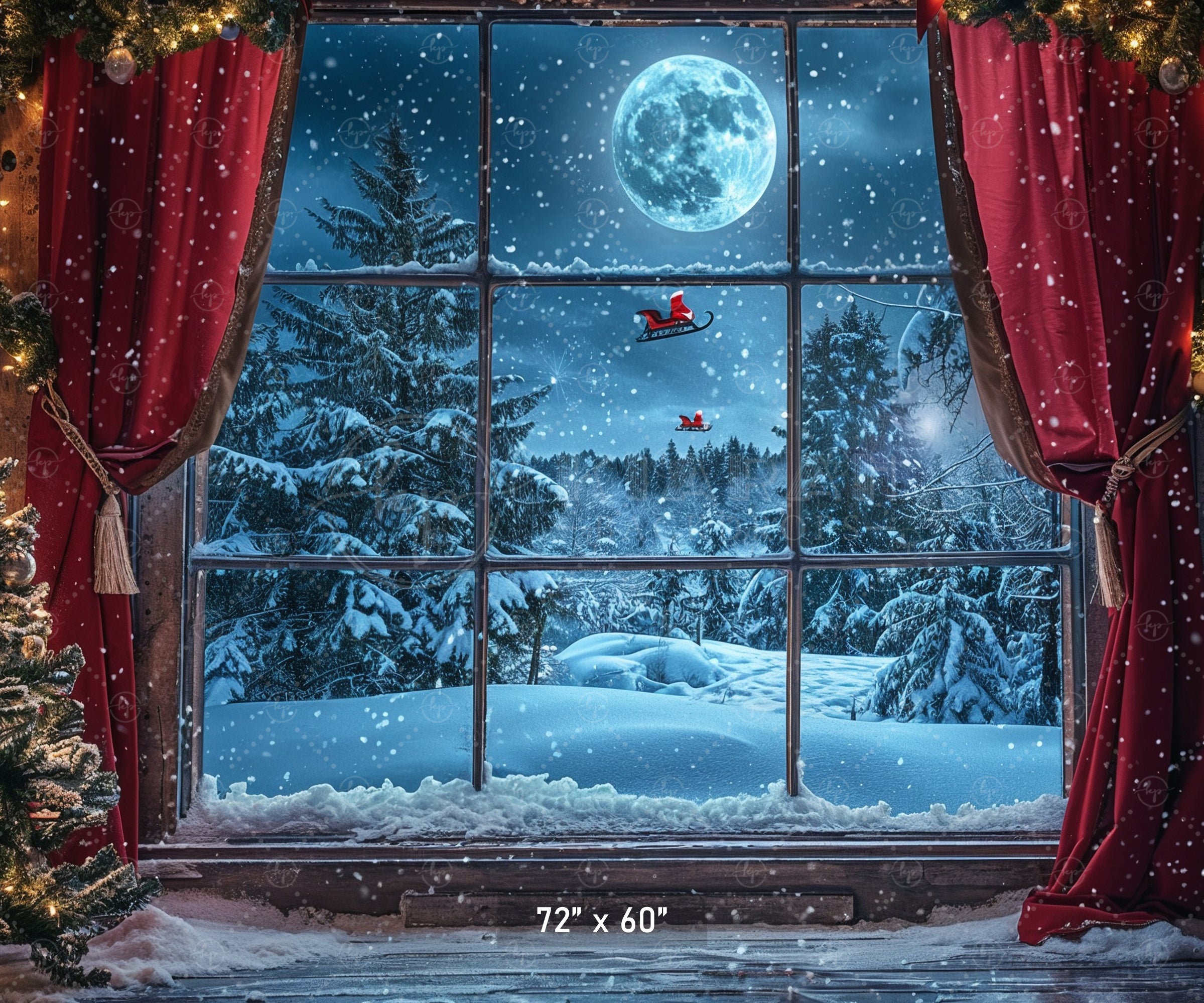 Winter Window Wonderland Backdrop