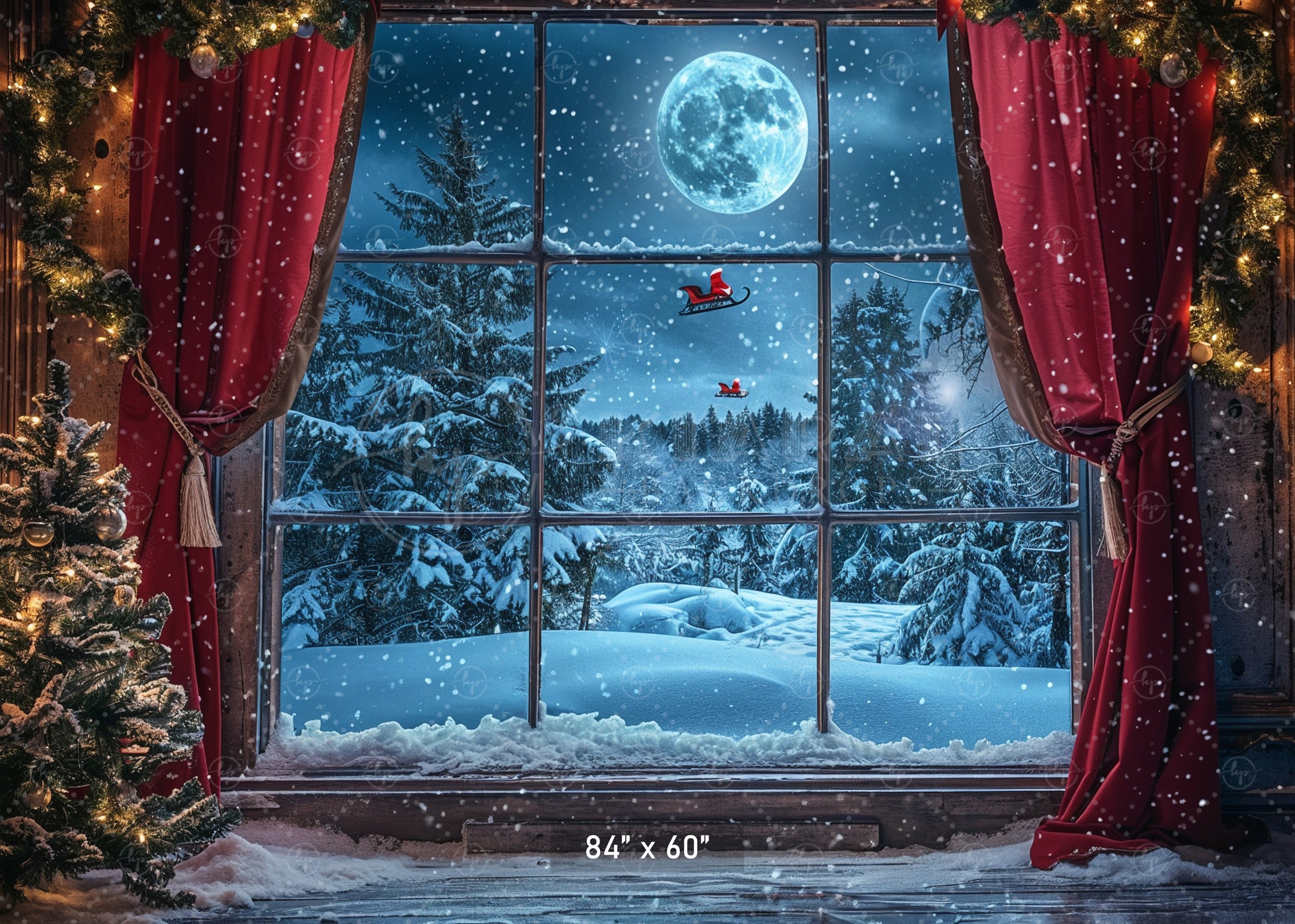 Winter Window Wonderland Backdrop