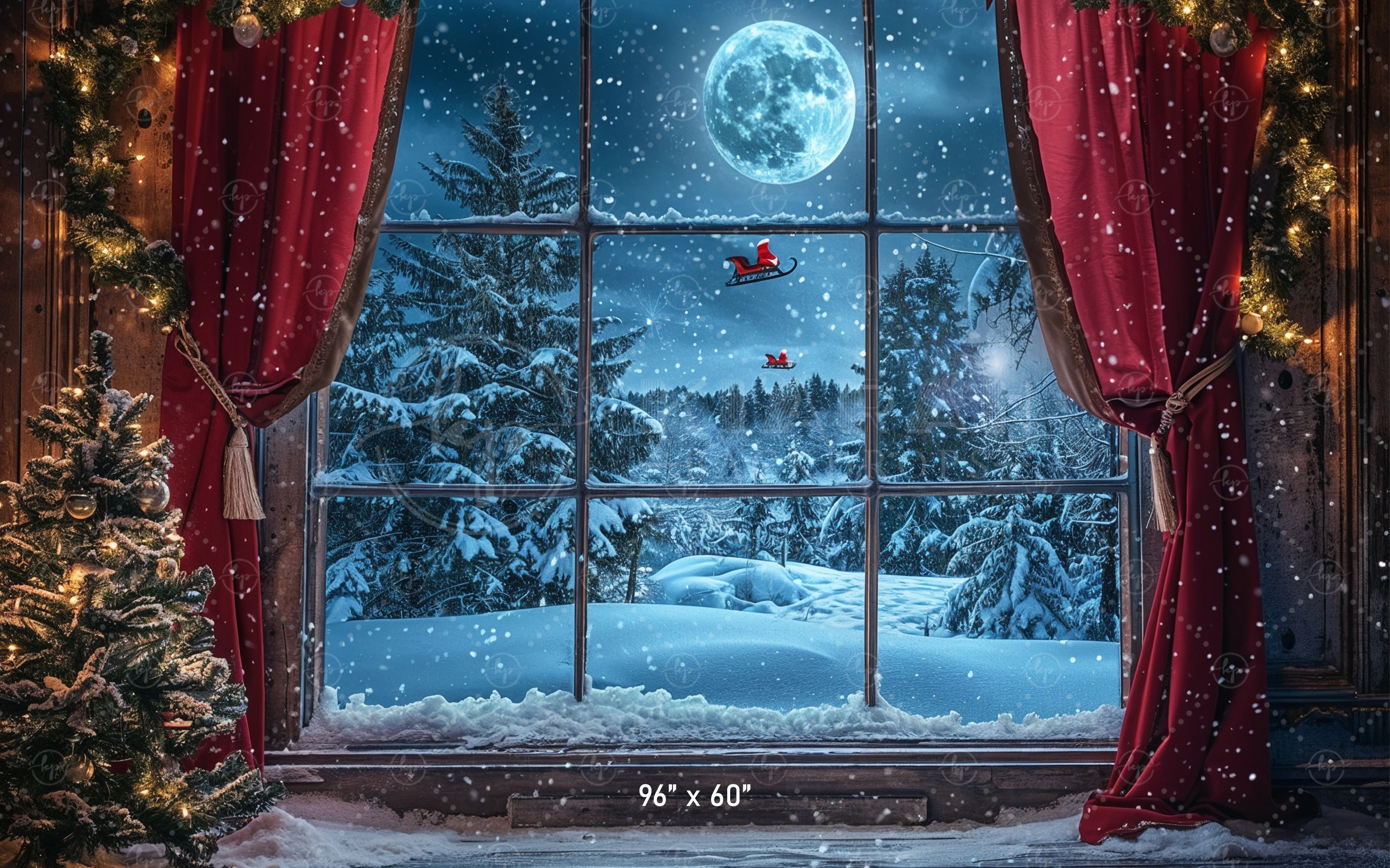 Winter Window Wonderland Backdrop