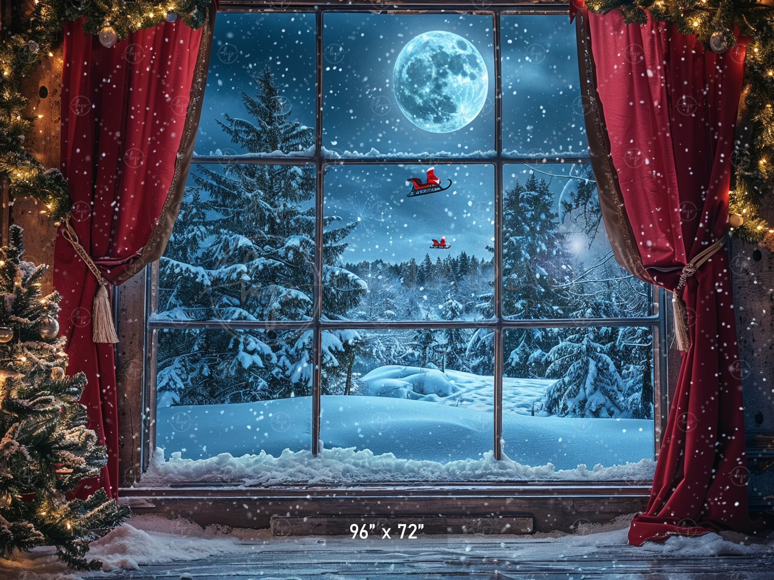 Winter Window Wonderland Backdrop