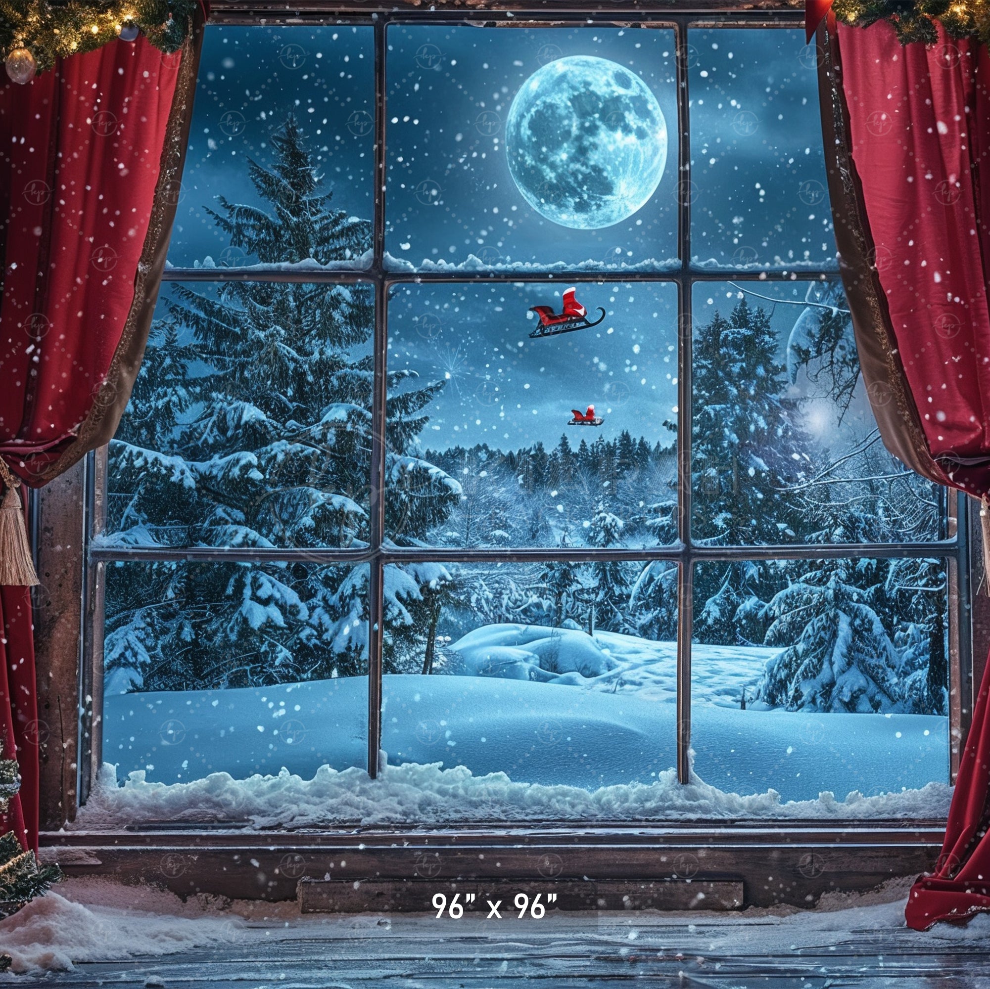 Winter Window Wonderland Backdrop