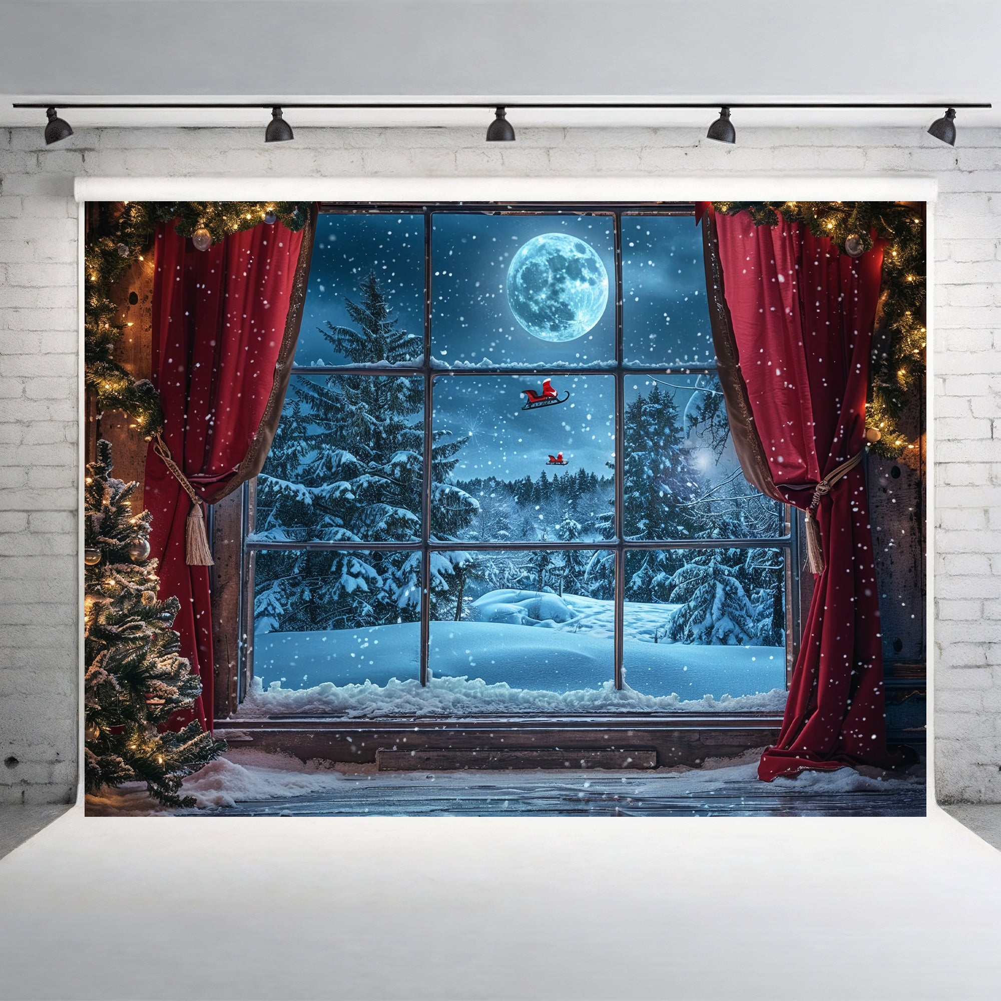 Winter Window Wonderland Backdrop