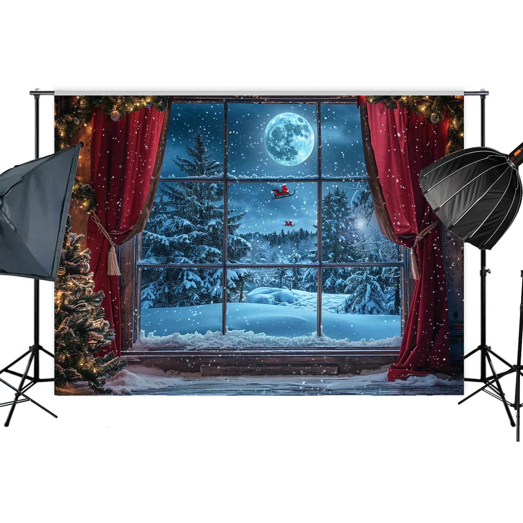 Winter Window Wonderland Backdrop