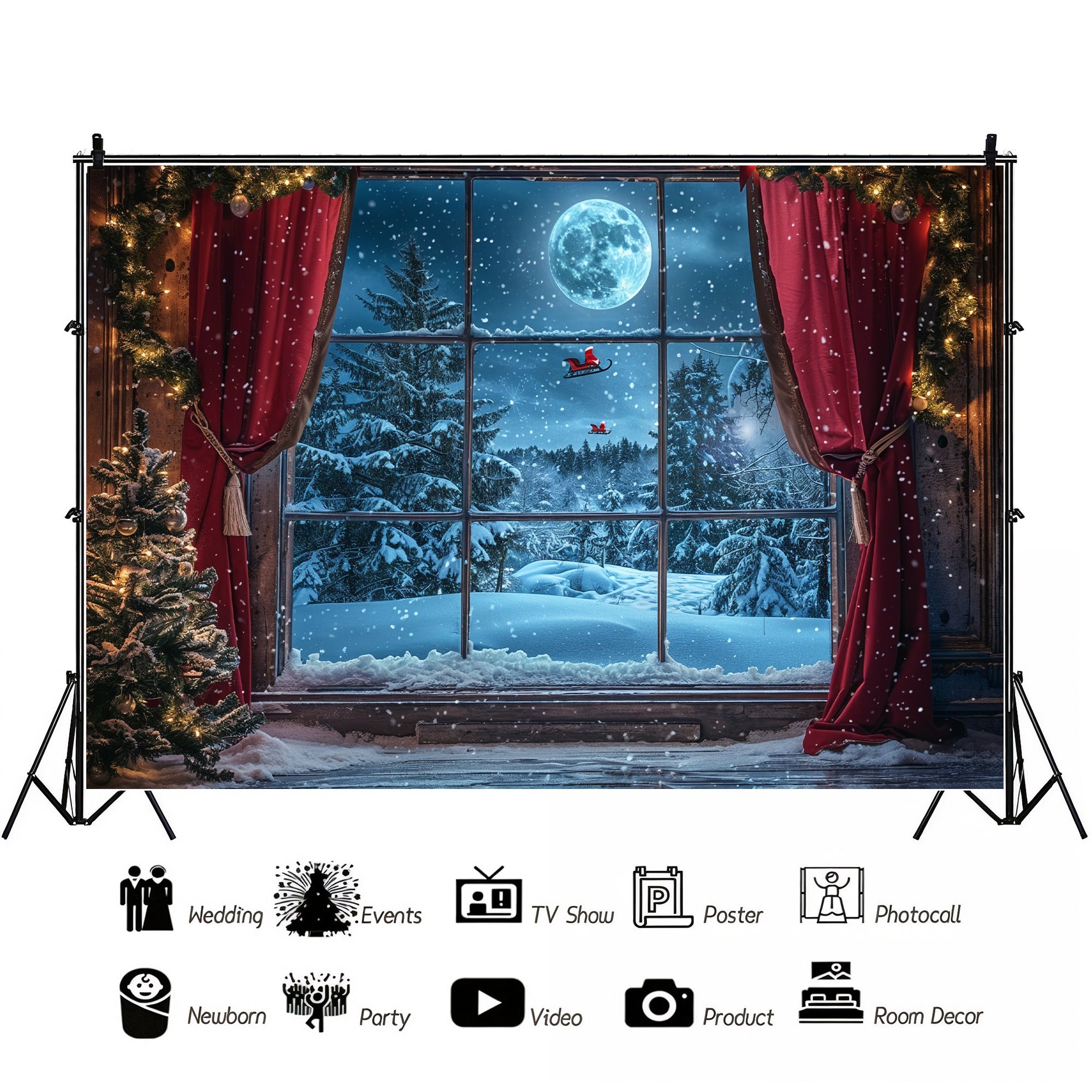 Winter Window Wonderland Backdrop